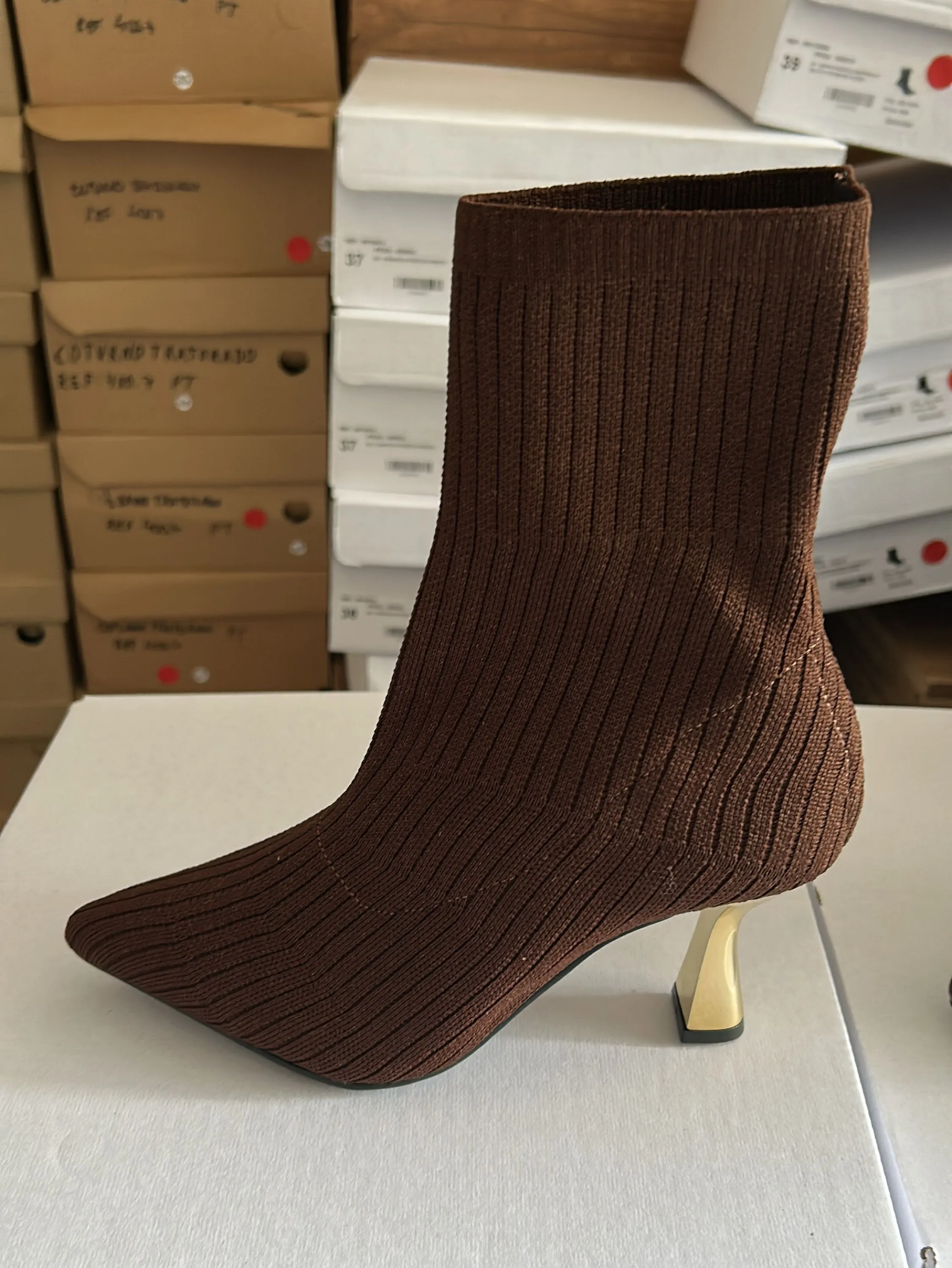 Bota Cano Curto Meia Salto Taça Cromado 891C6012