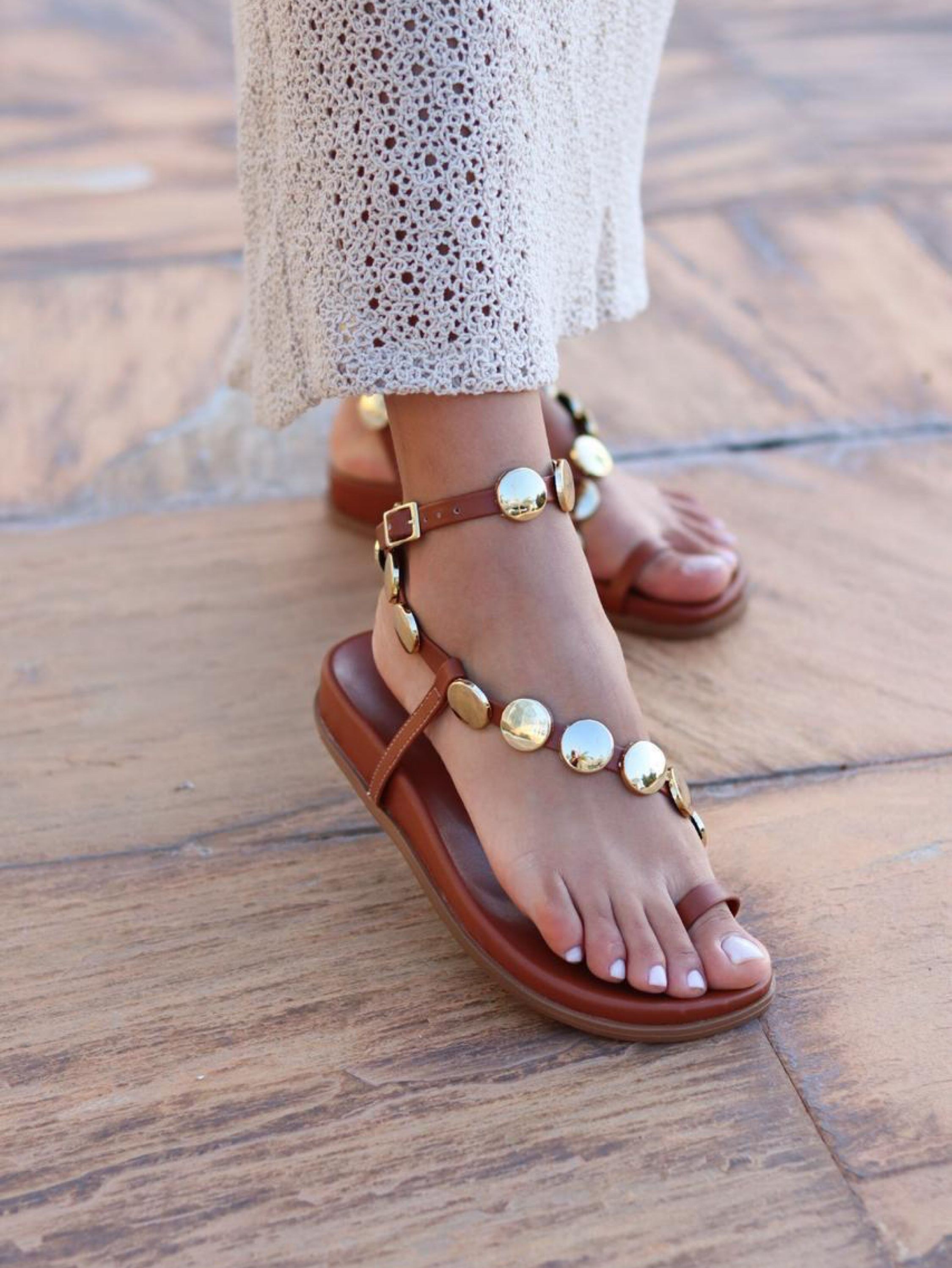 Sandália Papete Bolinhas Anelar P038