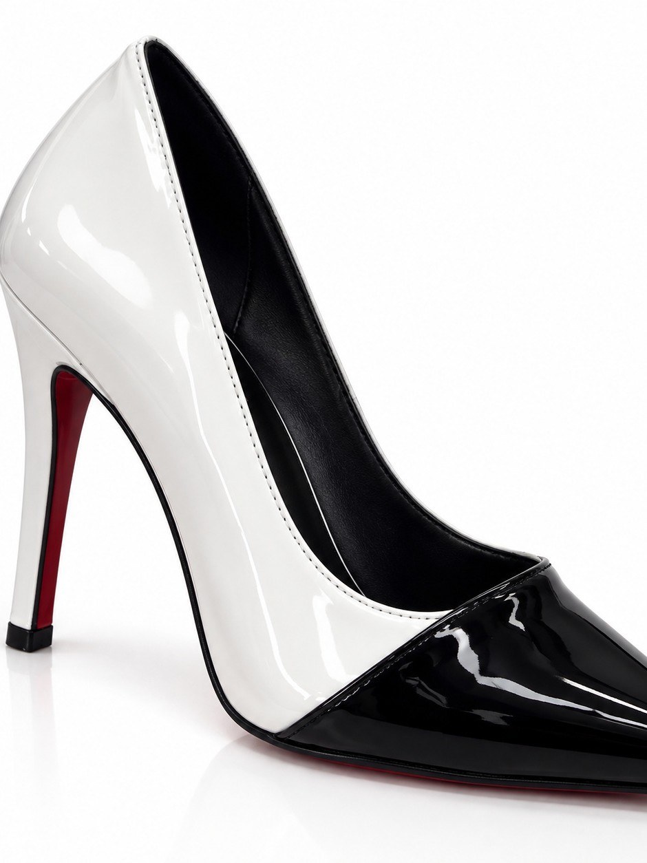 Scarpin Salto Fino Bico Fino Bicolor Leila