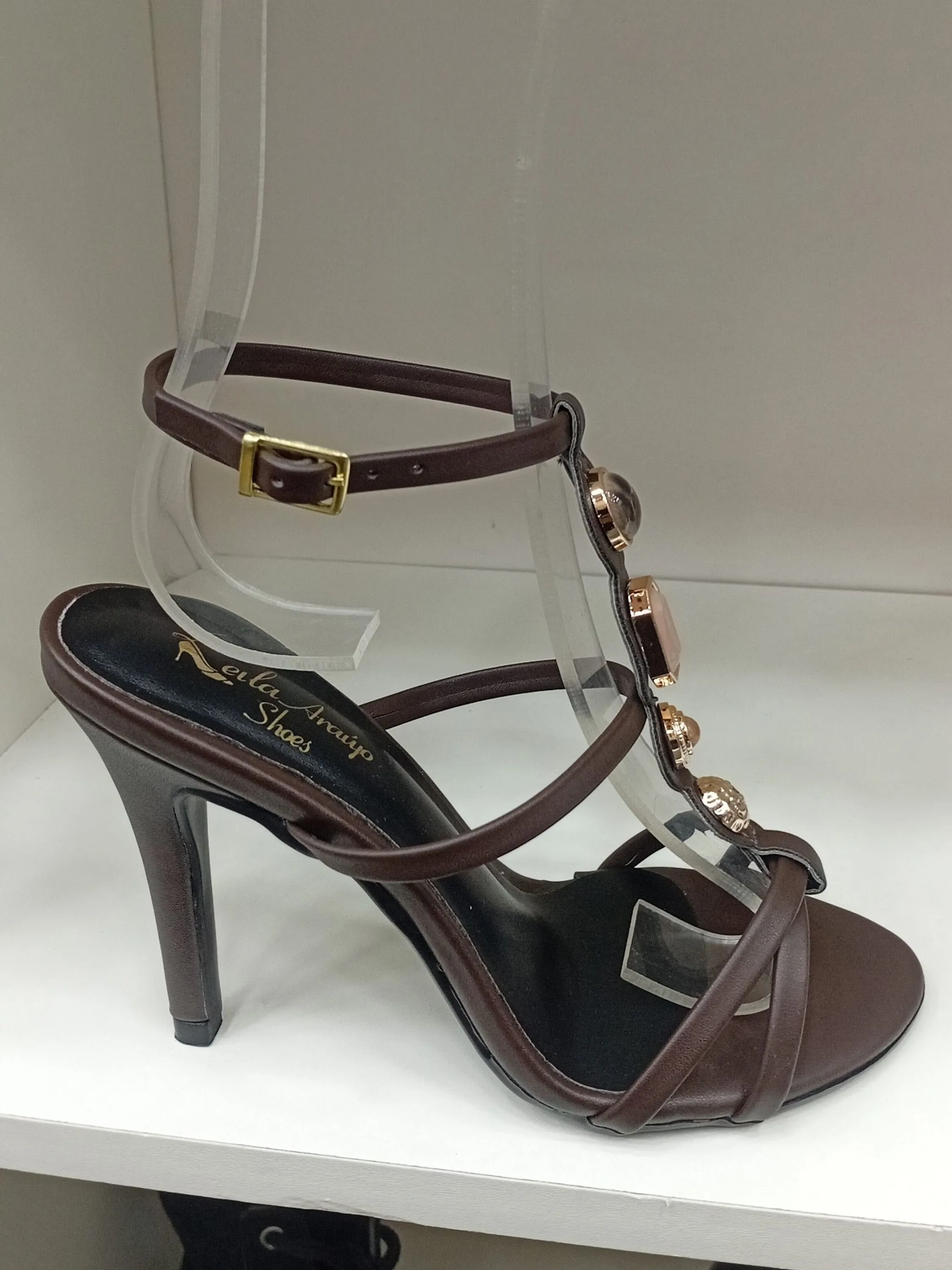 Sandália Salto Fino com Efeite 121300