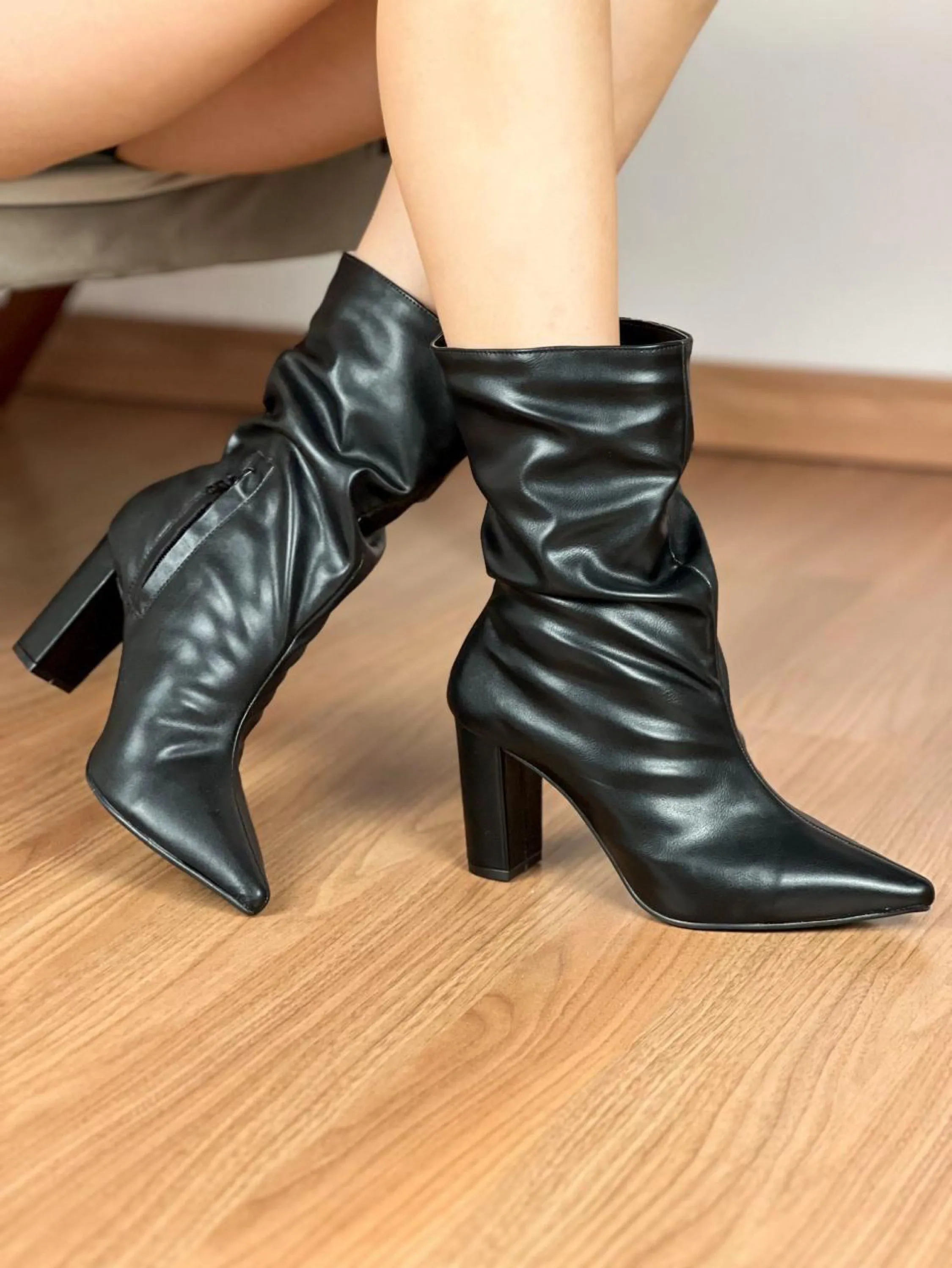 Bota Cano Curto Drapeada 8688081