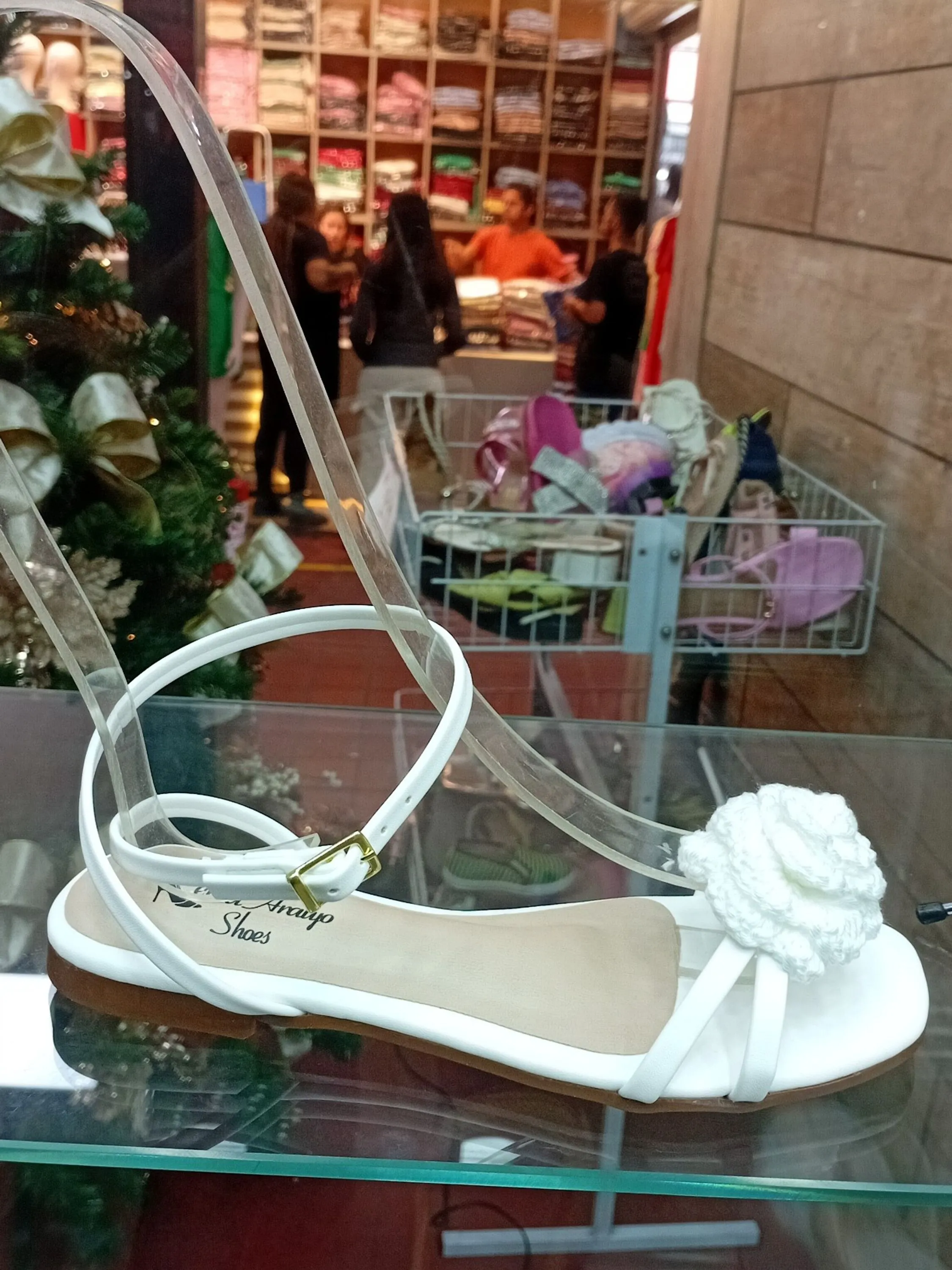 Sandália Rasteira Flor Crochê 142300