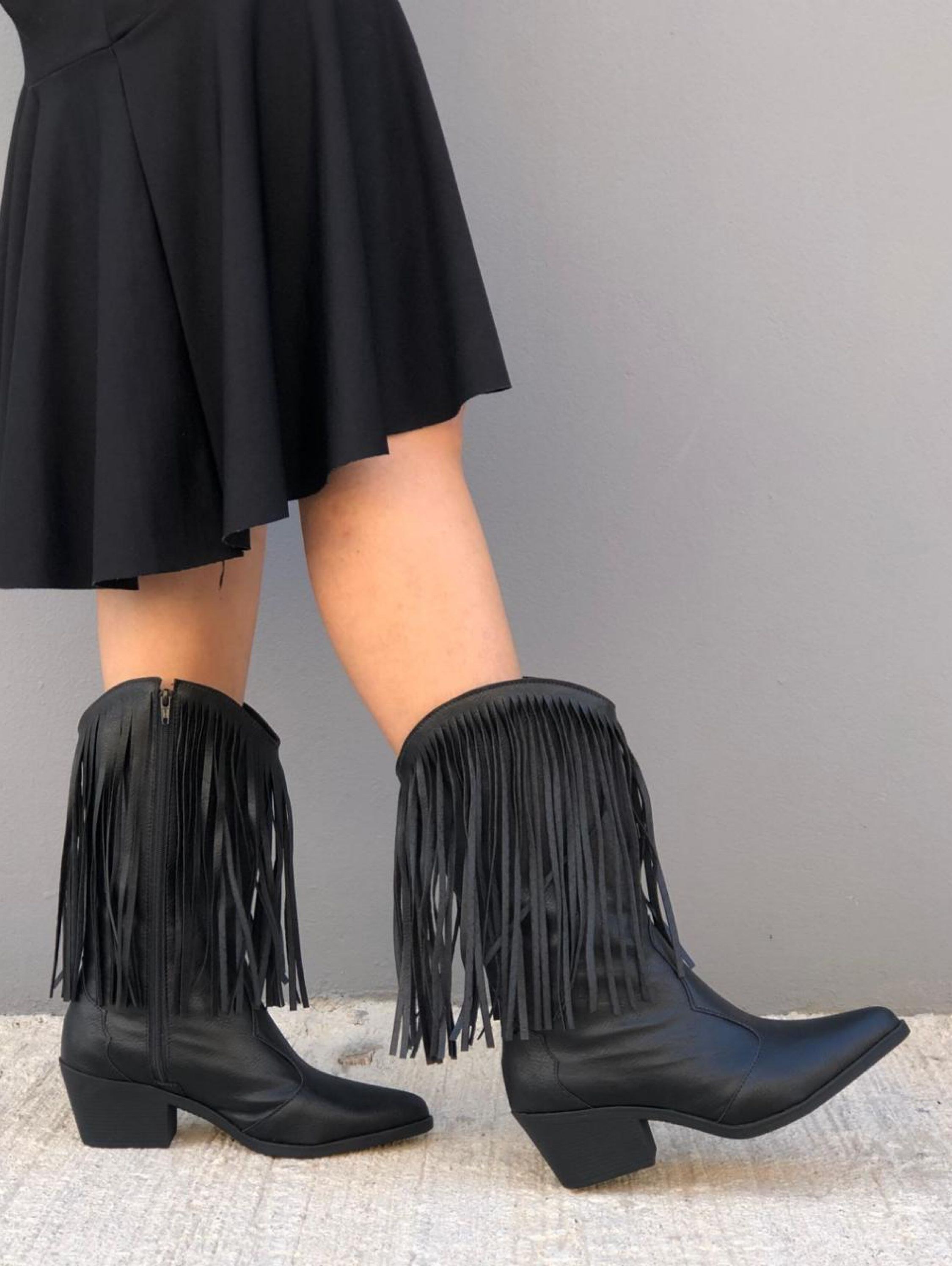 Bota Country Cano Médio Com Franja 115000