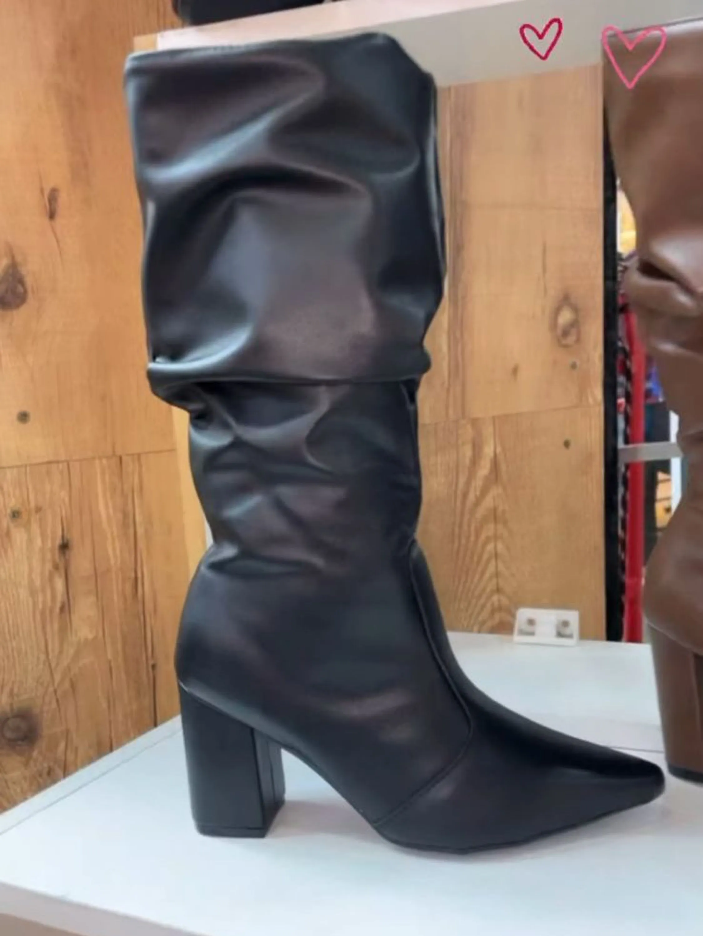 Bota Slouchy Drapeada Salto Bloco 137100