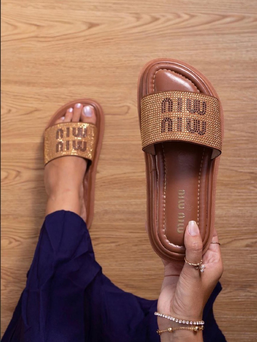 Chinelo Slide Miu Miu