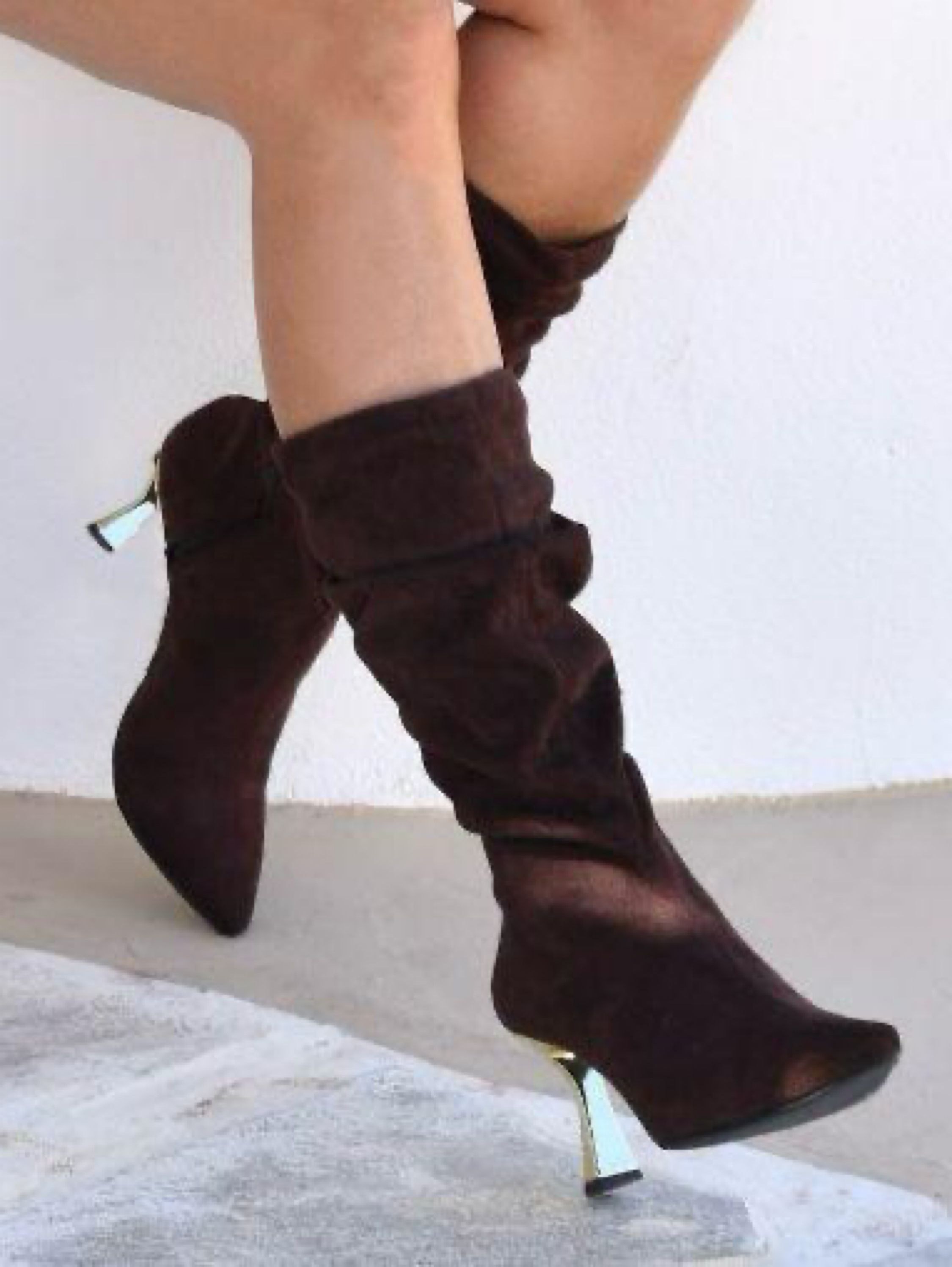 Bota Salto Taça Cromado Drapeada 891C6013