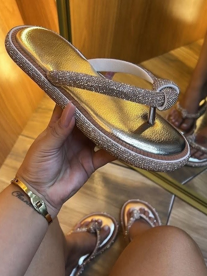 Chinelo Full Stras Nó B010