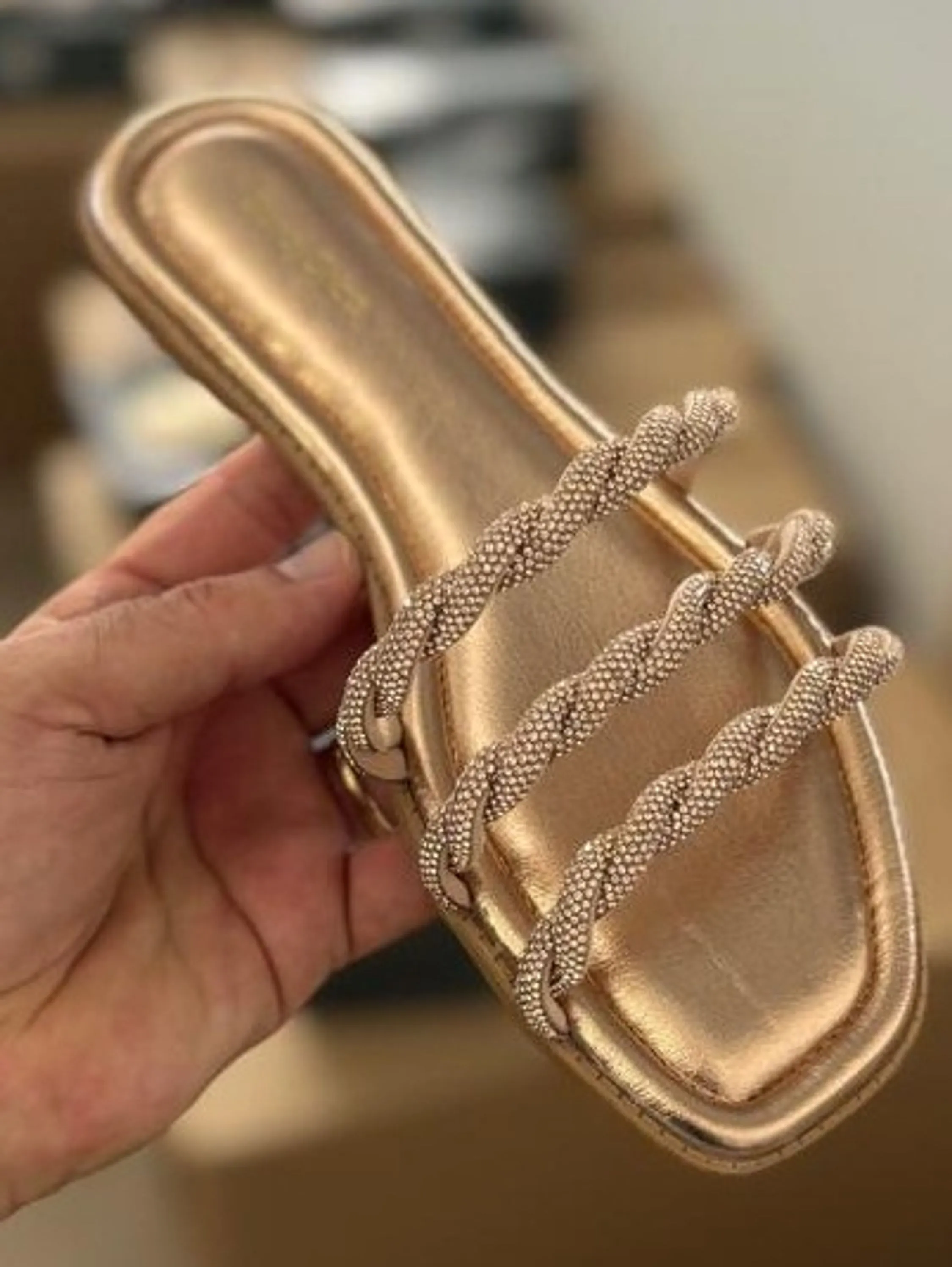 Rasteira 3 Tiras Trançada TPU.028-1817