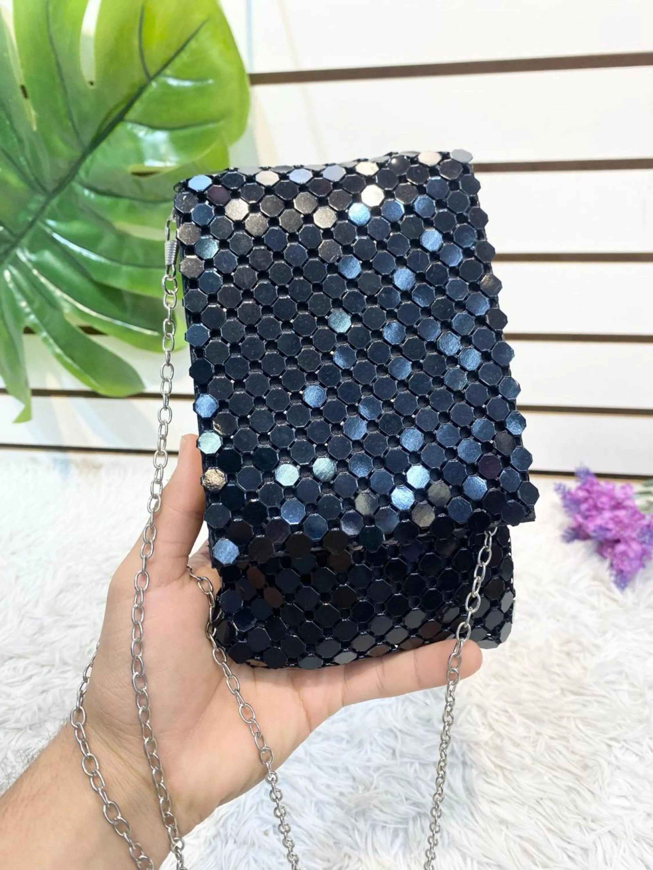 Bolsa Clutch Formato Placa Metalizada Para Festas #TY2049