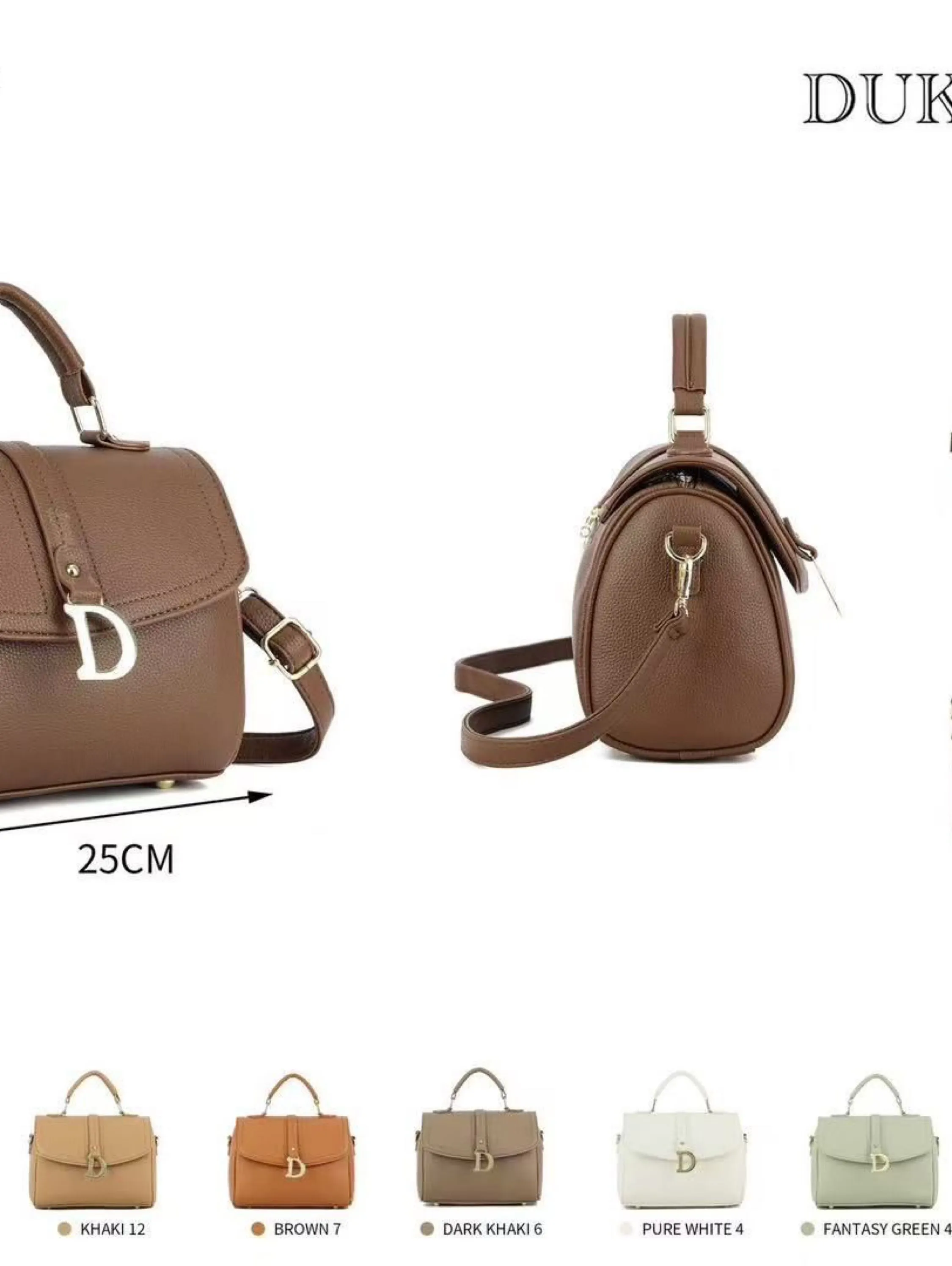 Bolsa de Ombro com alca e detalhe D no fechamento #6024