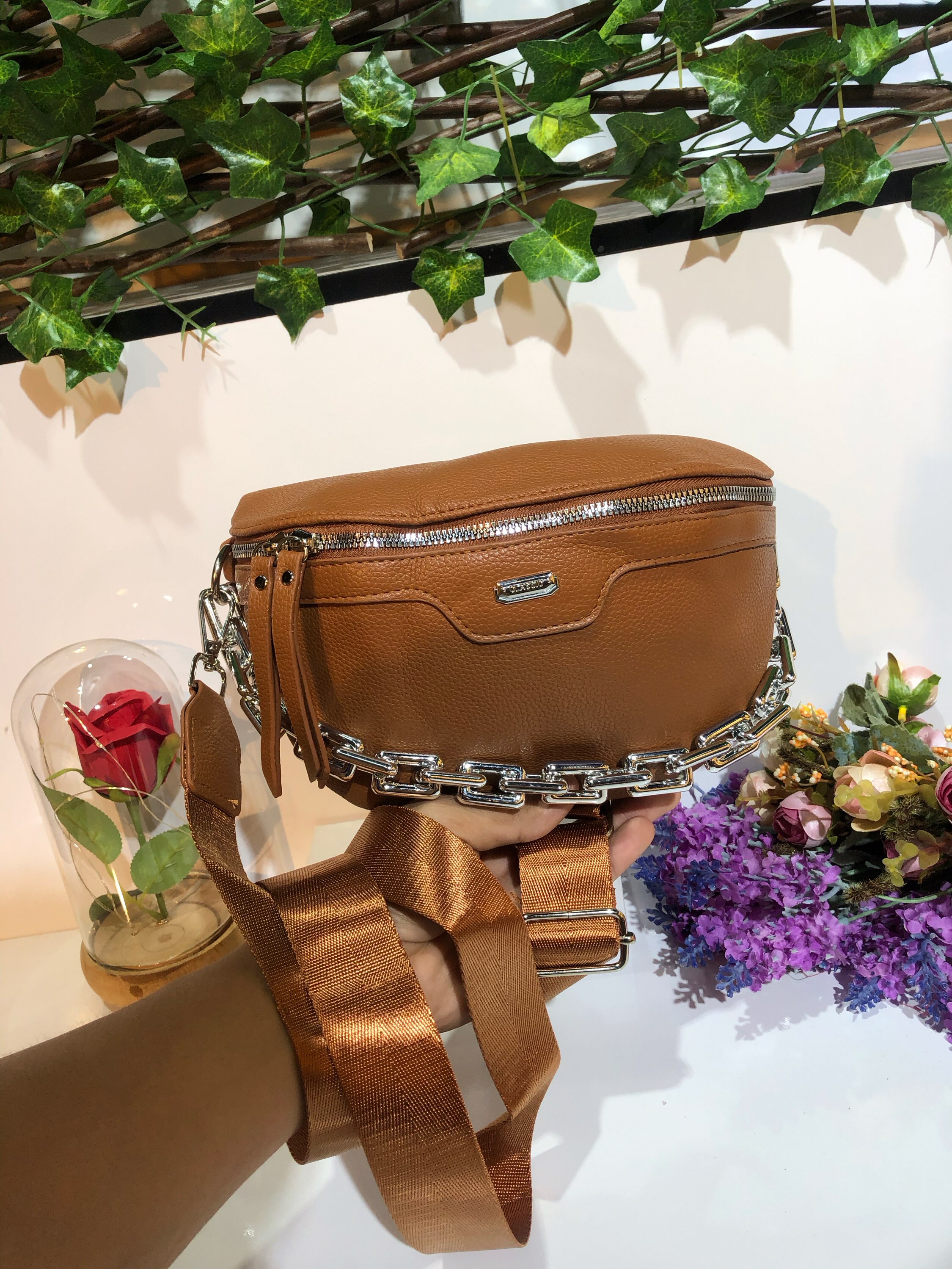 Bolsa tranversal couro P.U #CC59
