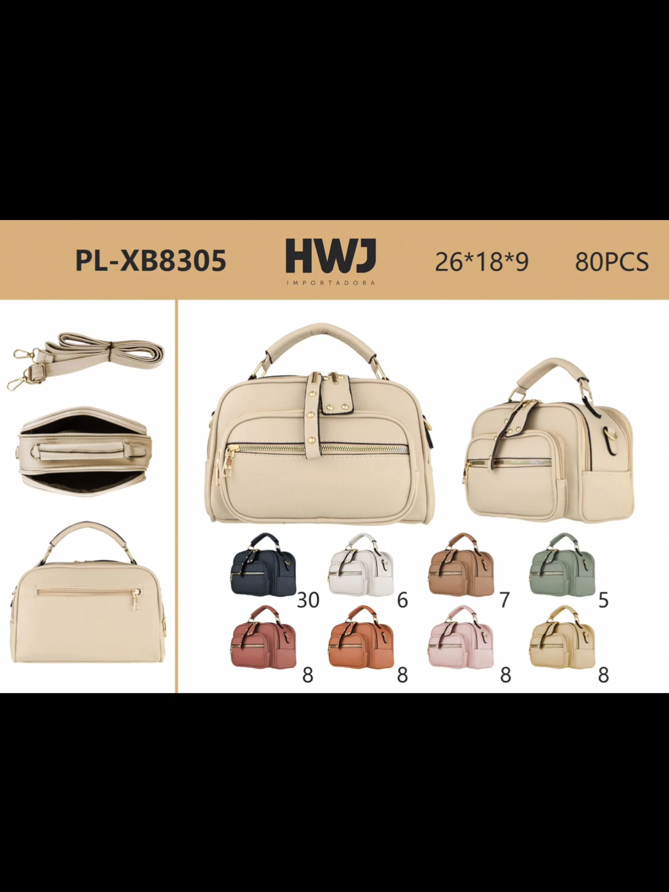 Bolsa Feminina com Alça Transversal e de ombro #8305