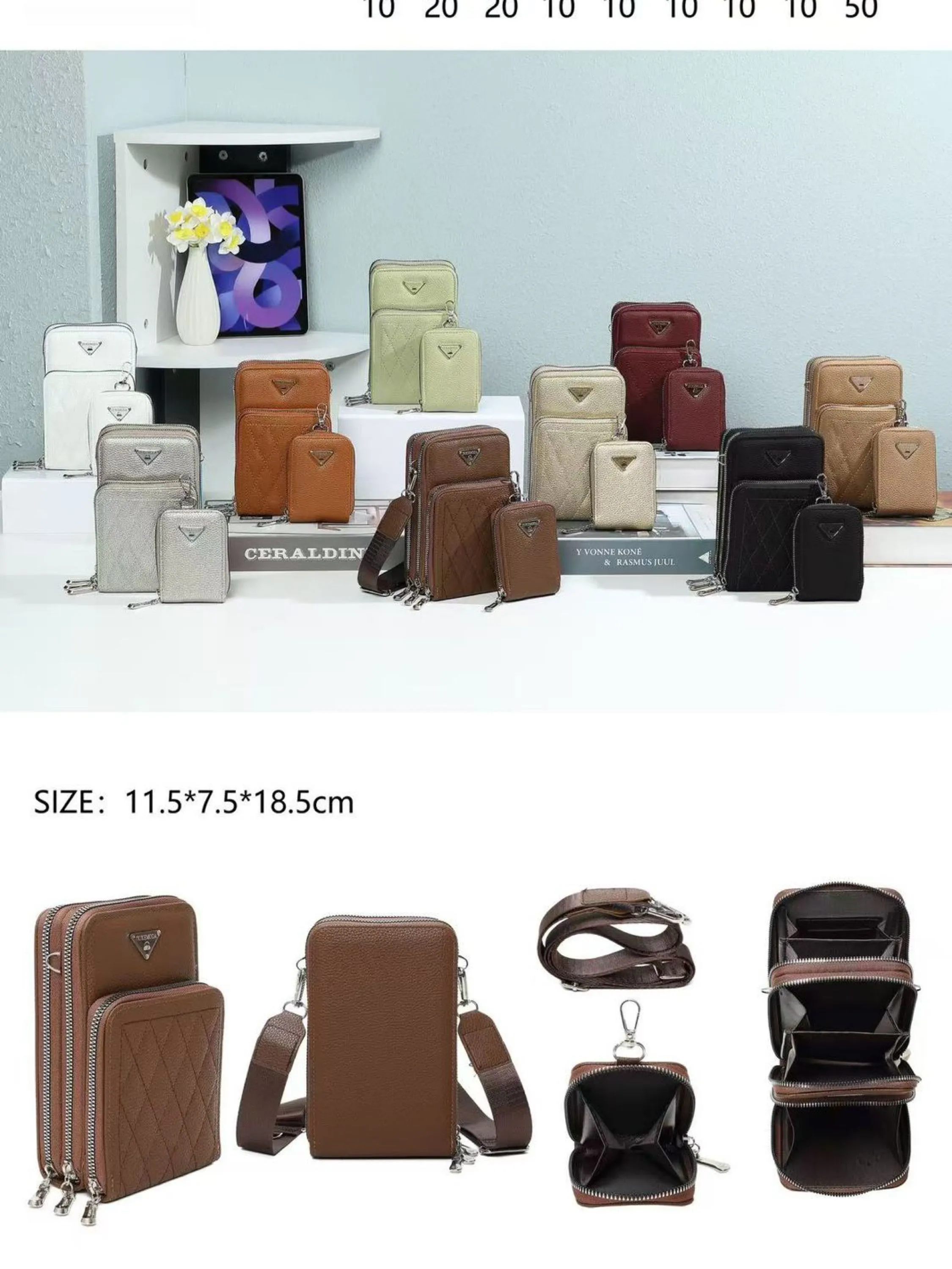 Bolsa Transversal 3 divisórias com Carteira #FR-36
