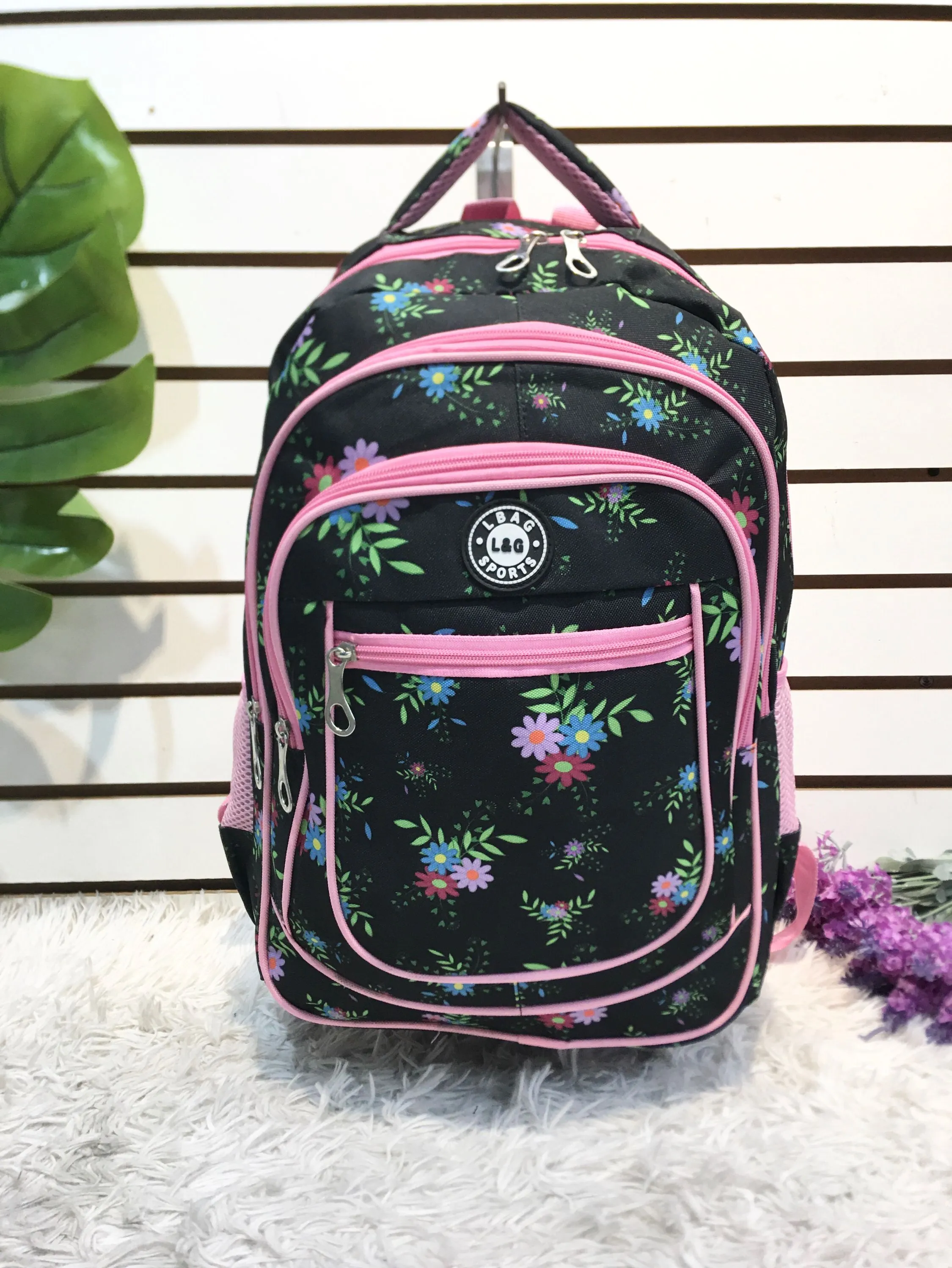 Mochila impermeável estampada grande com 4 Zíperes #F101