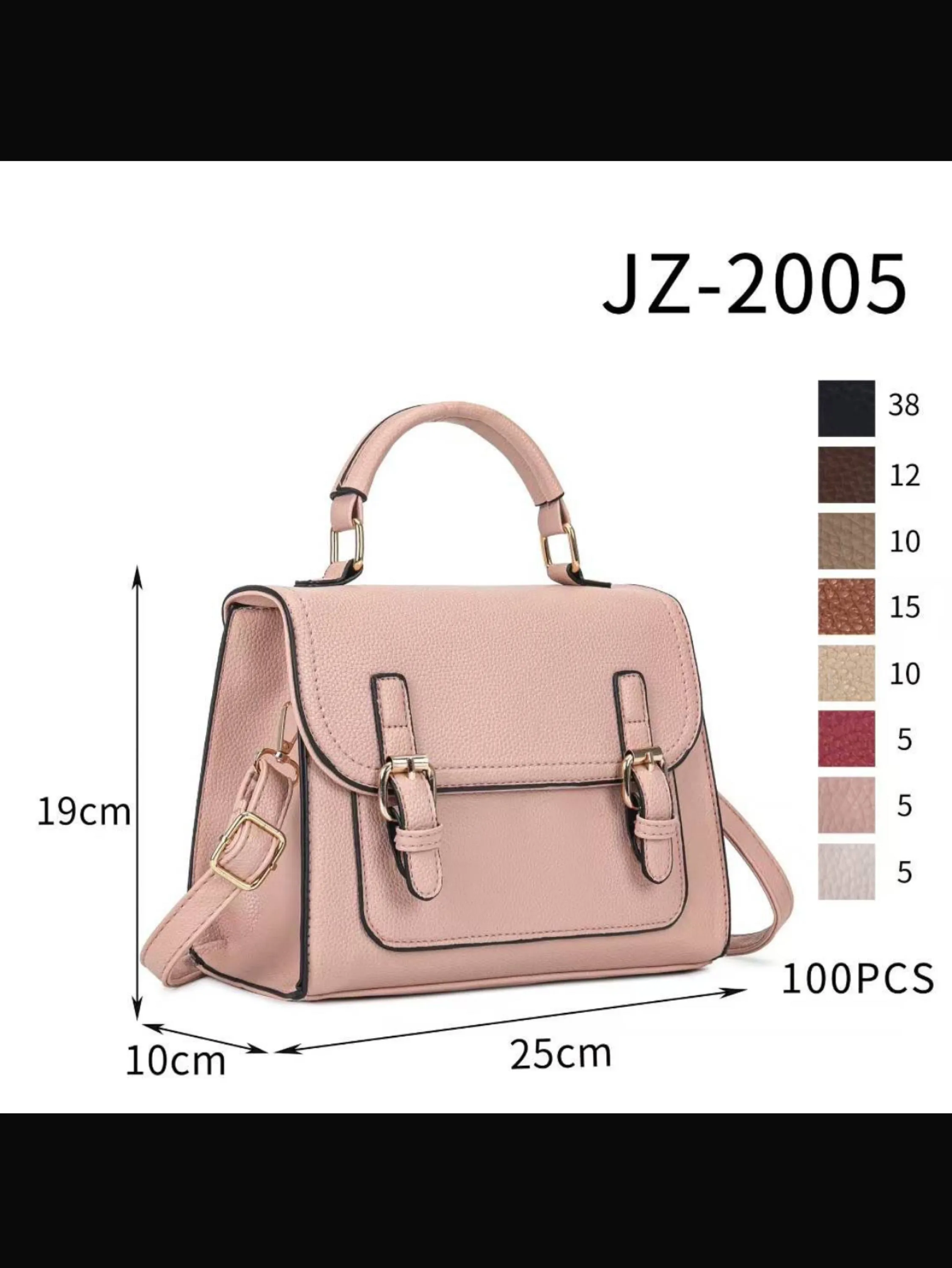 Bolsa transversal com dois fechamentos de metal #JZ2005