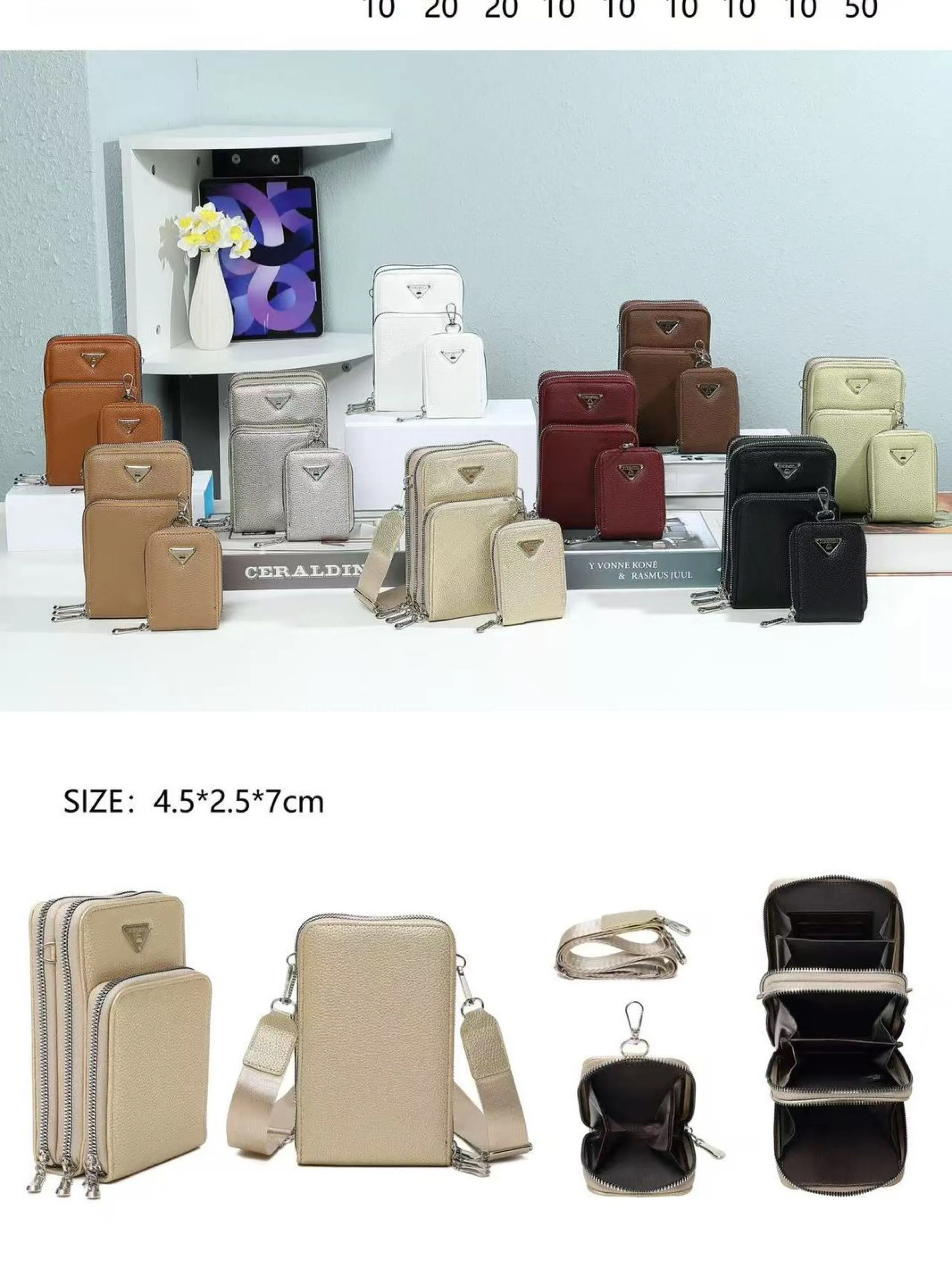 Bolsa Transversal 3 divisórias com Linda Carteira #H2010