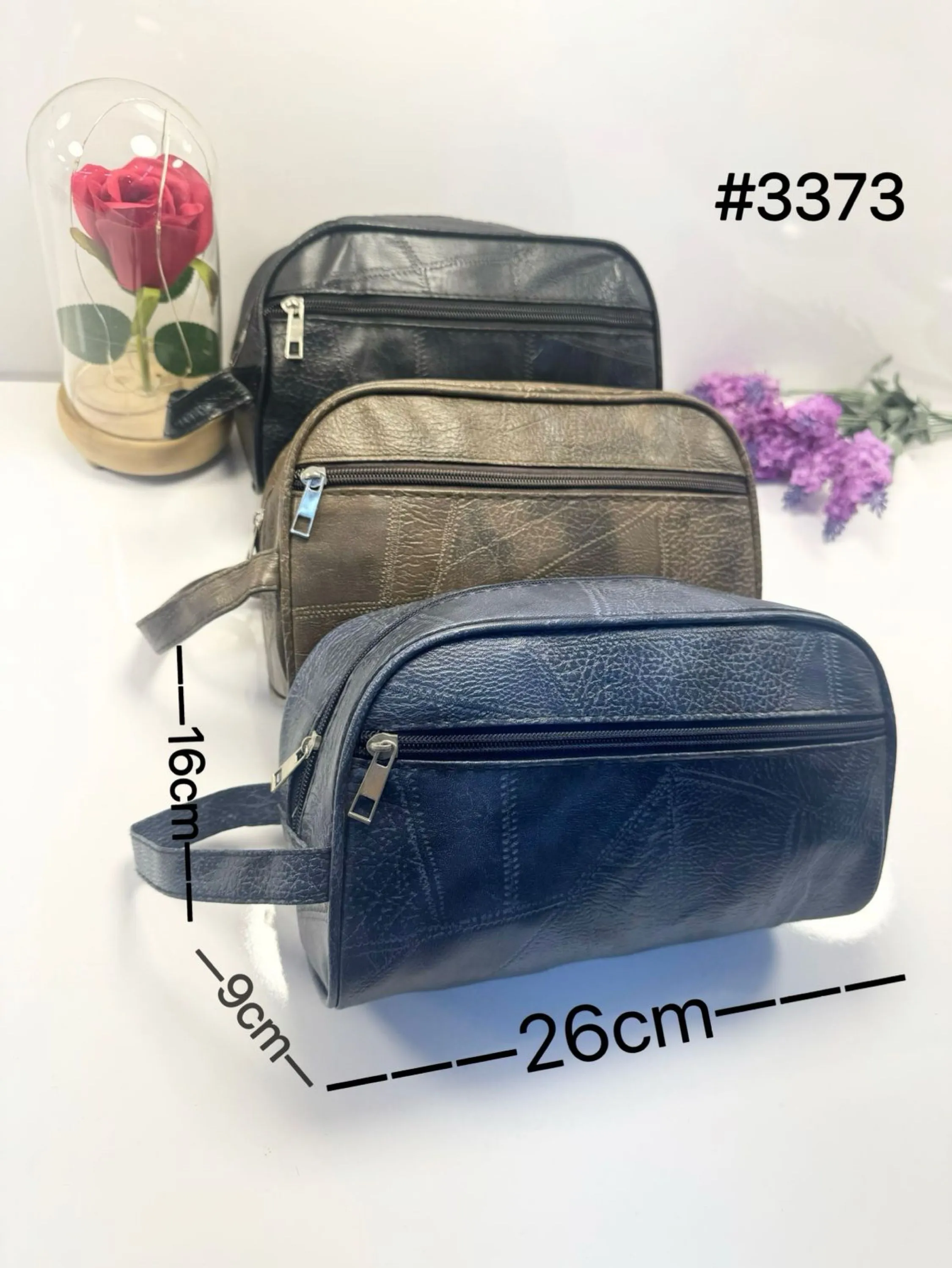 Bolsa Necessaire para Viagem de Couro Organizadora #3373