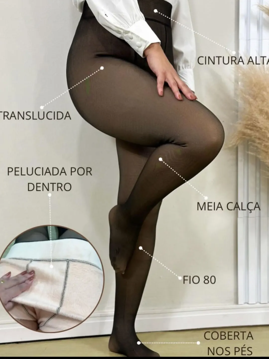 Meia translúcida slim