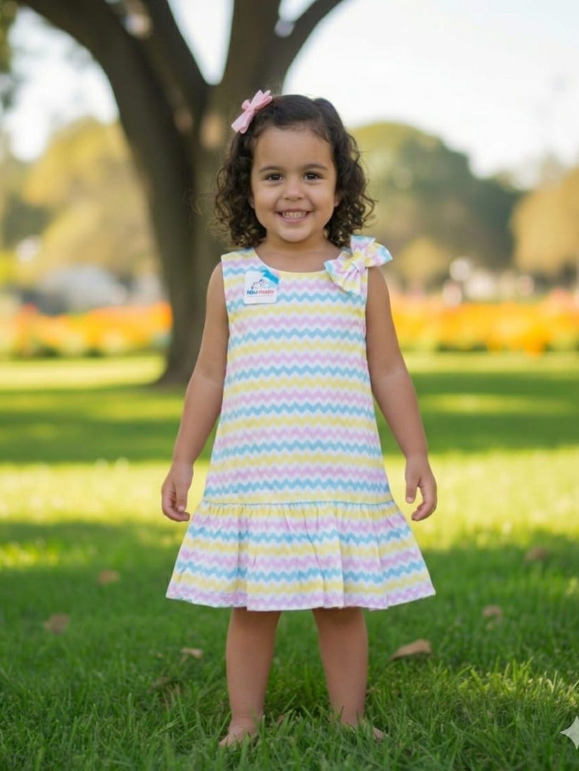 Vestido infantil e juvenil estampado