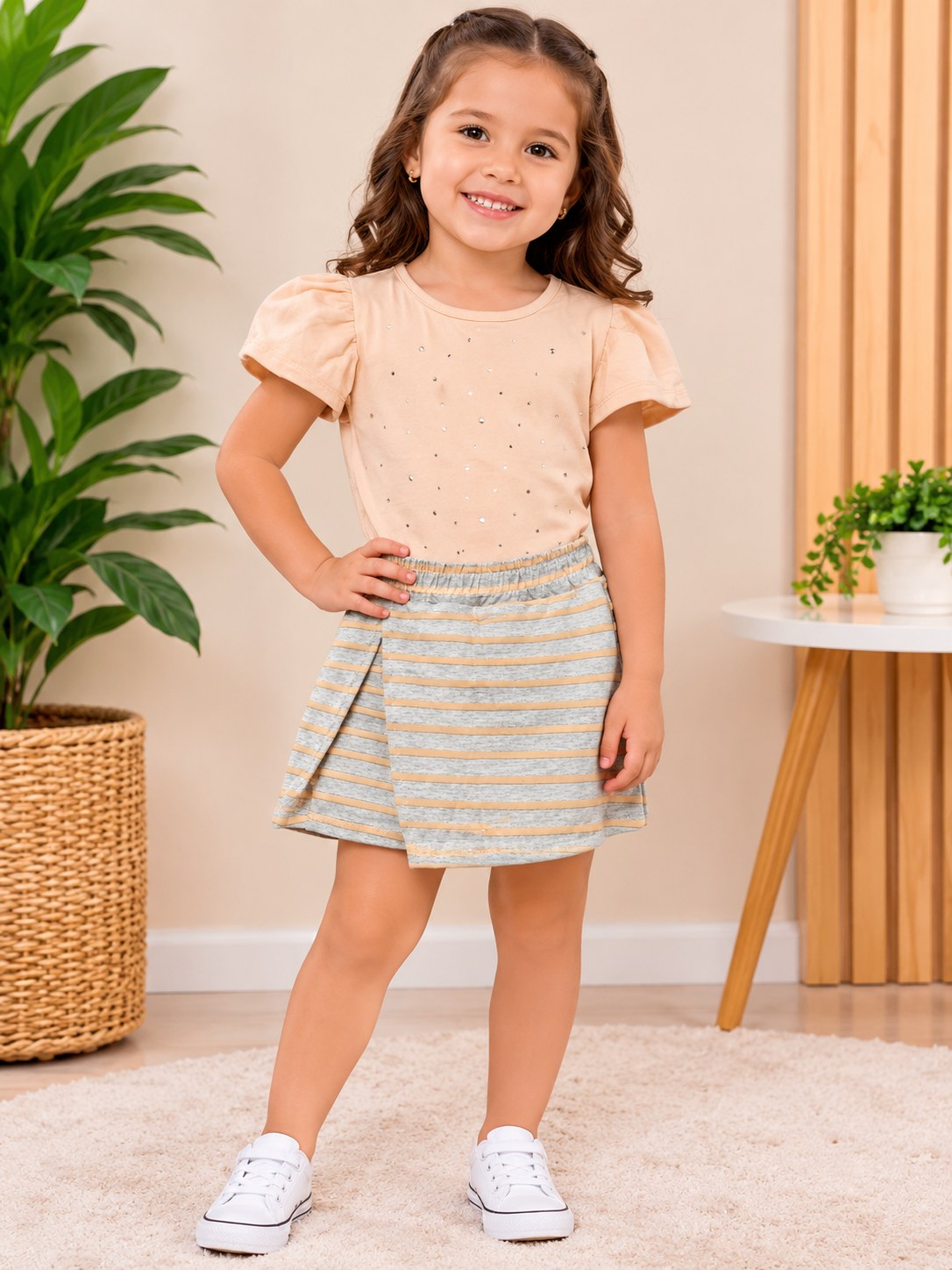 Conjunto short saia e blusa Tileesul Premium
