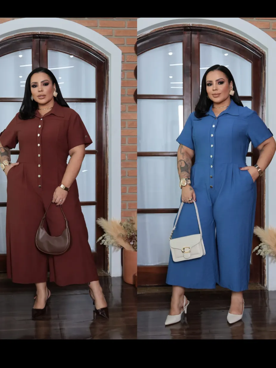 Macacão pantacort plus size