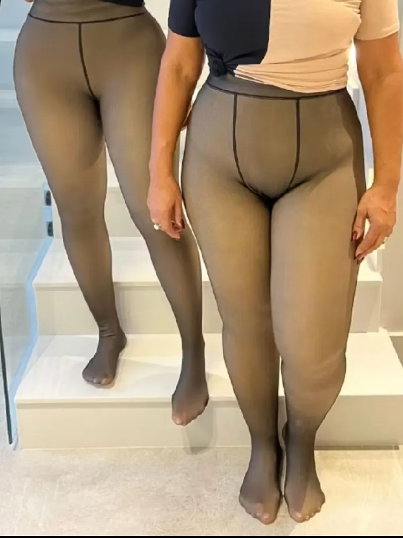 Meia calça translúcida plus size