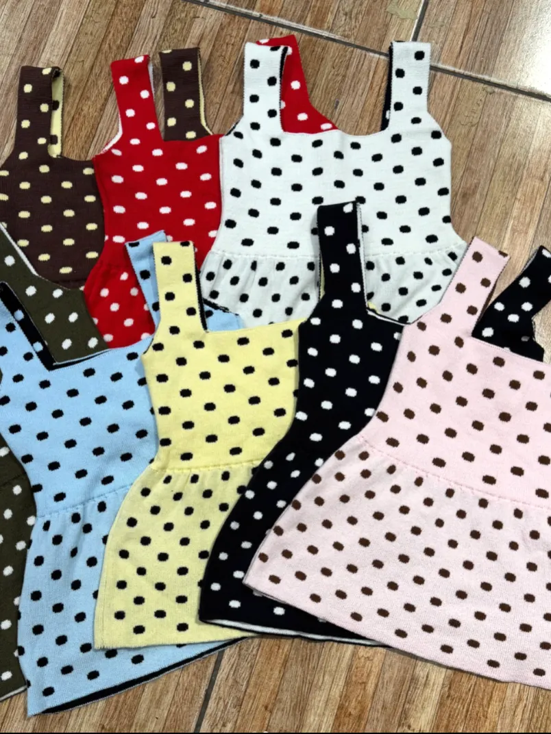 Regata Peplum Poá Tecido Modal Tamanho Único