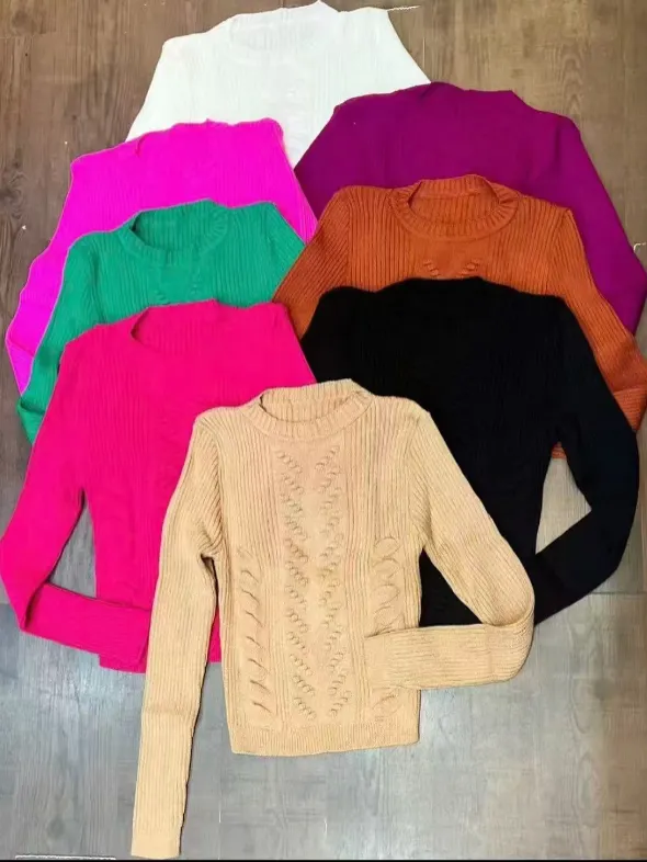 Blusa de Tricot Feminina Manga Longa Inverno