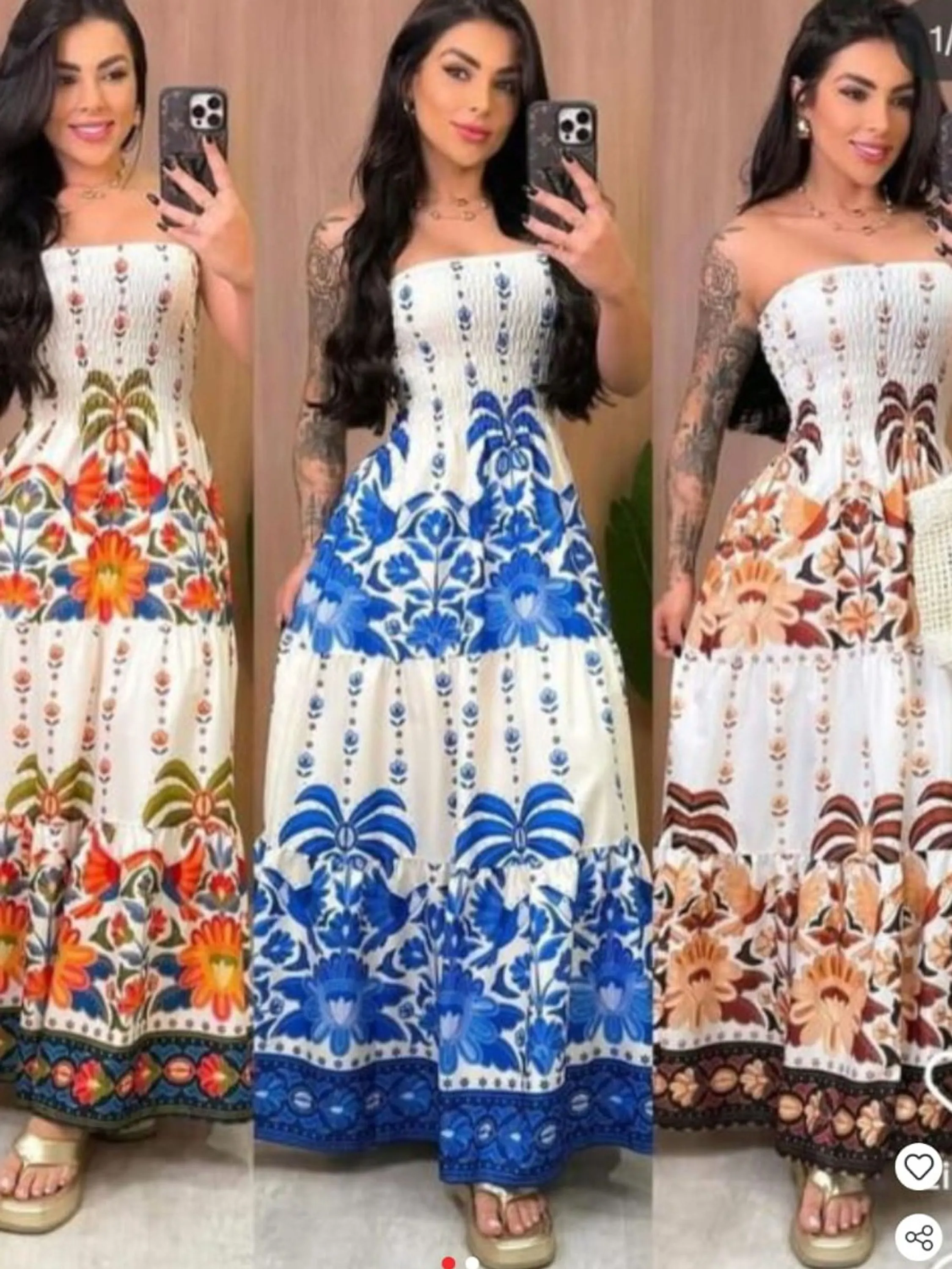 Vestido Longo Viscolinho Sarja Tomara que Caia
