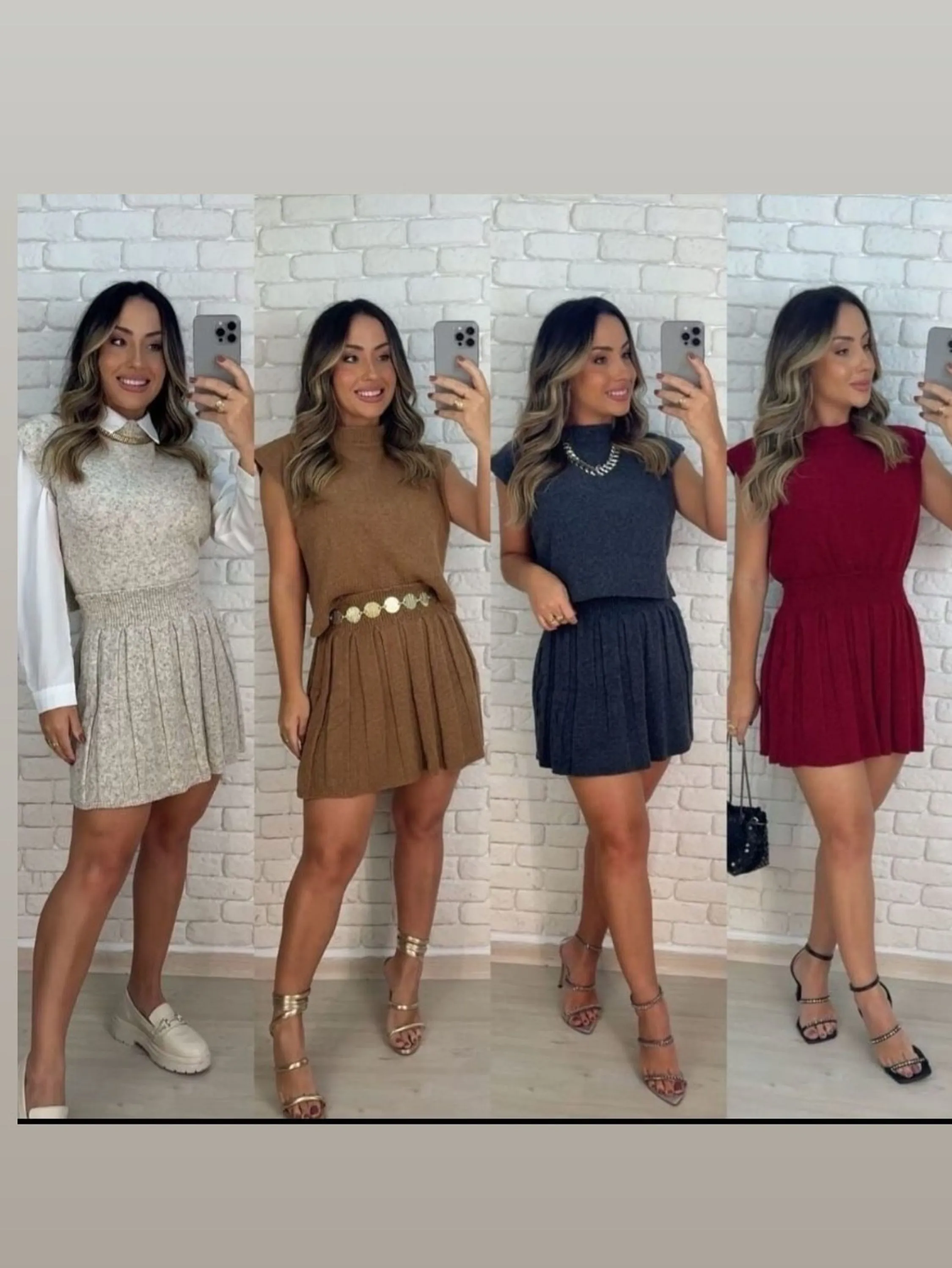 Conjunto saia com regata mousse