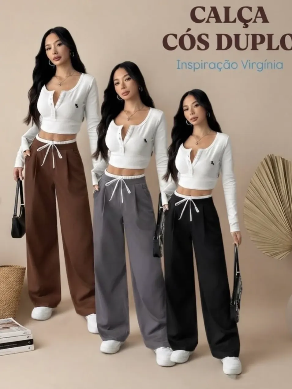 Calça Virgínia Marrant P M G Zíper Lateral