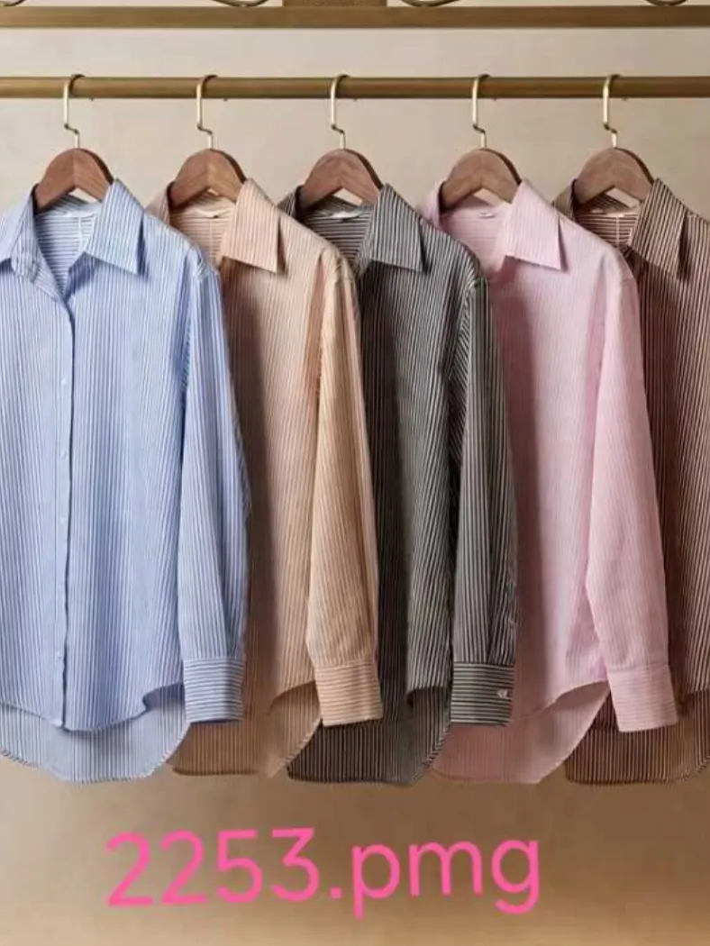 Camisa Crepinho Listrada Manga Longa XY-2253