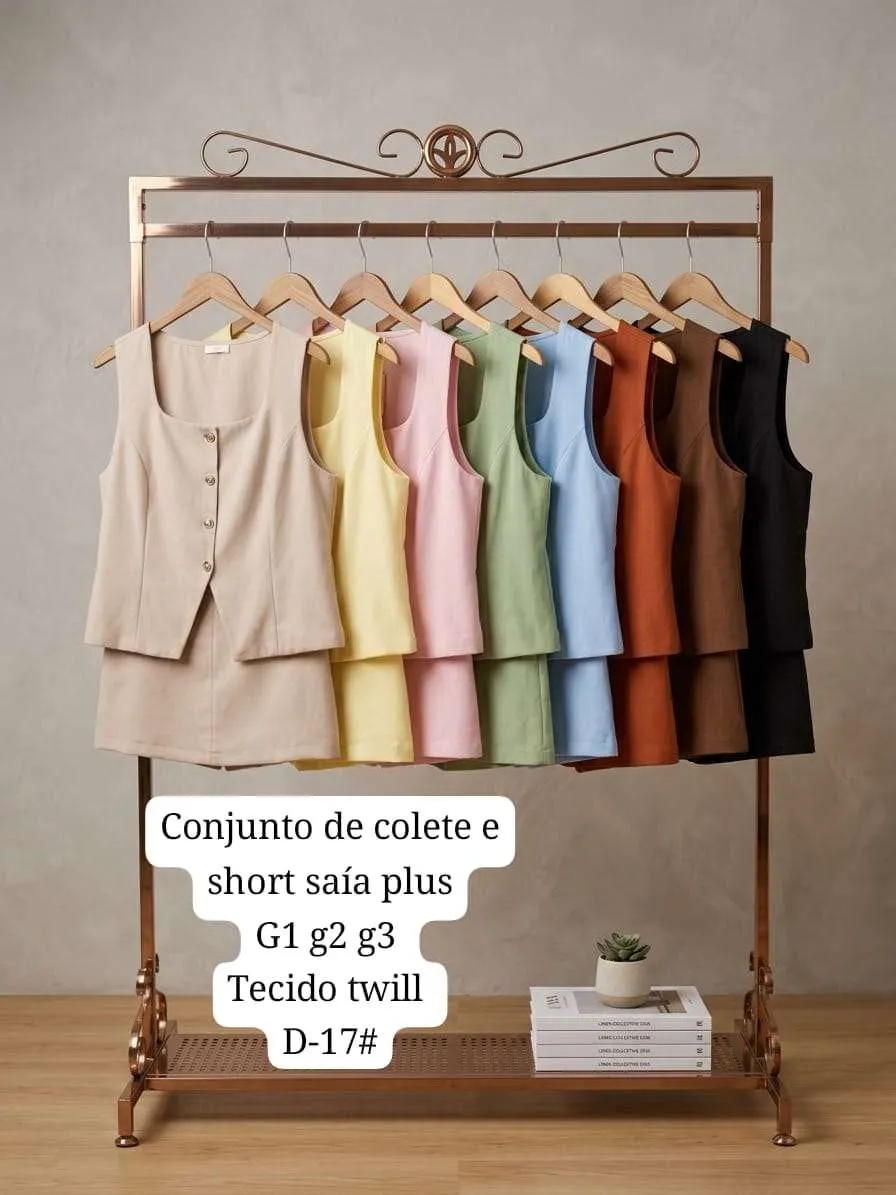 Conjunto De Colete E Short‑Saia Twiill SizePlus XY-D‑17