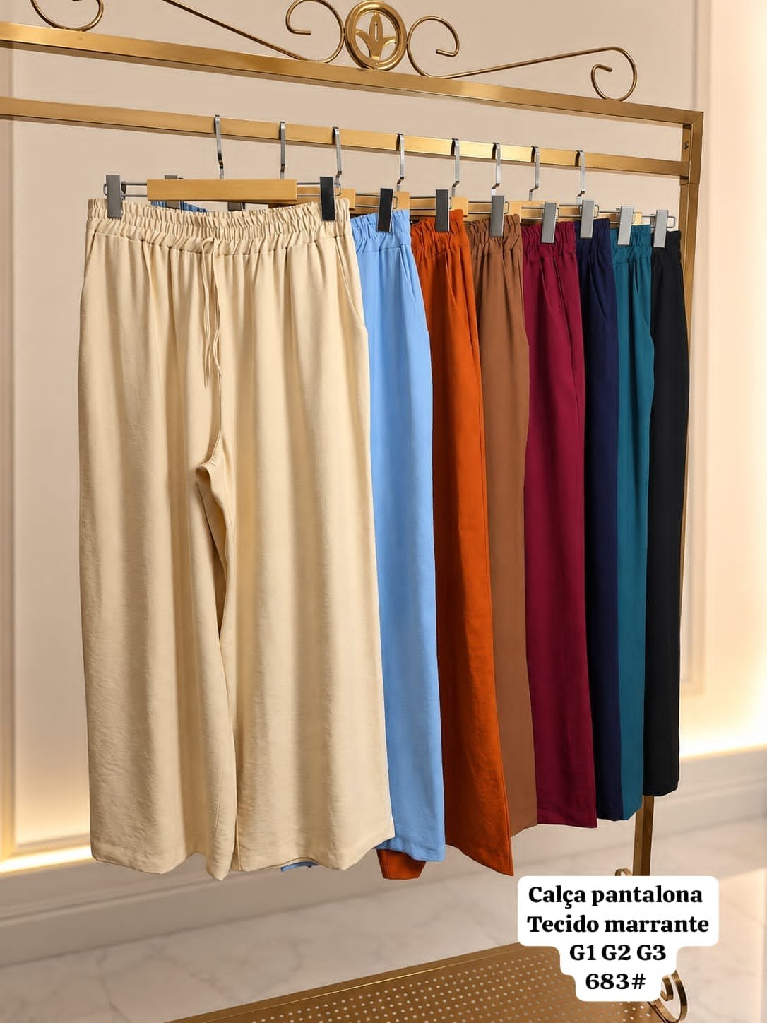 Calca Pantalona Tecido Marrante G1G2G3 XY-683