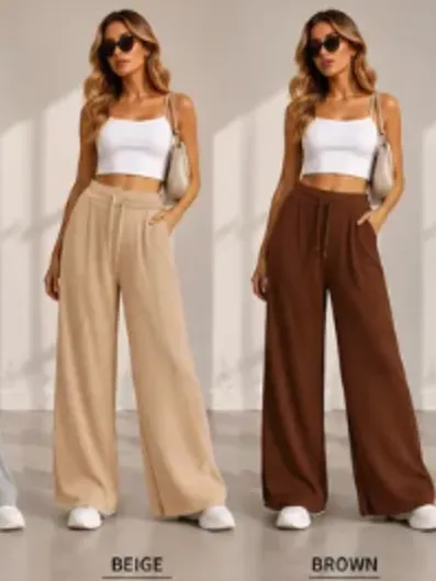 Calça Pantalona Cintura Alta Modal Y6659