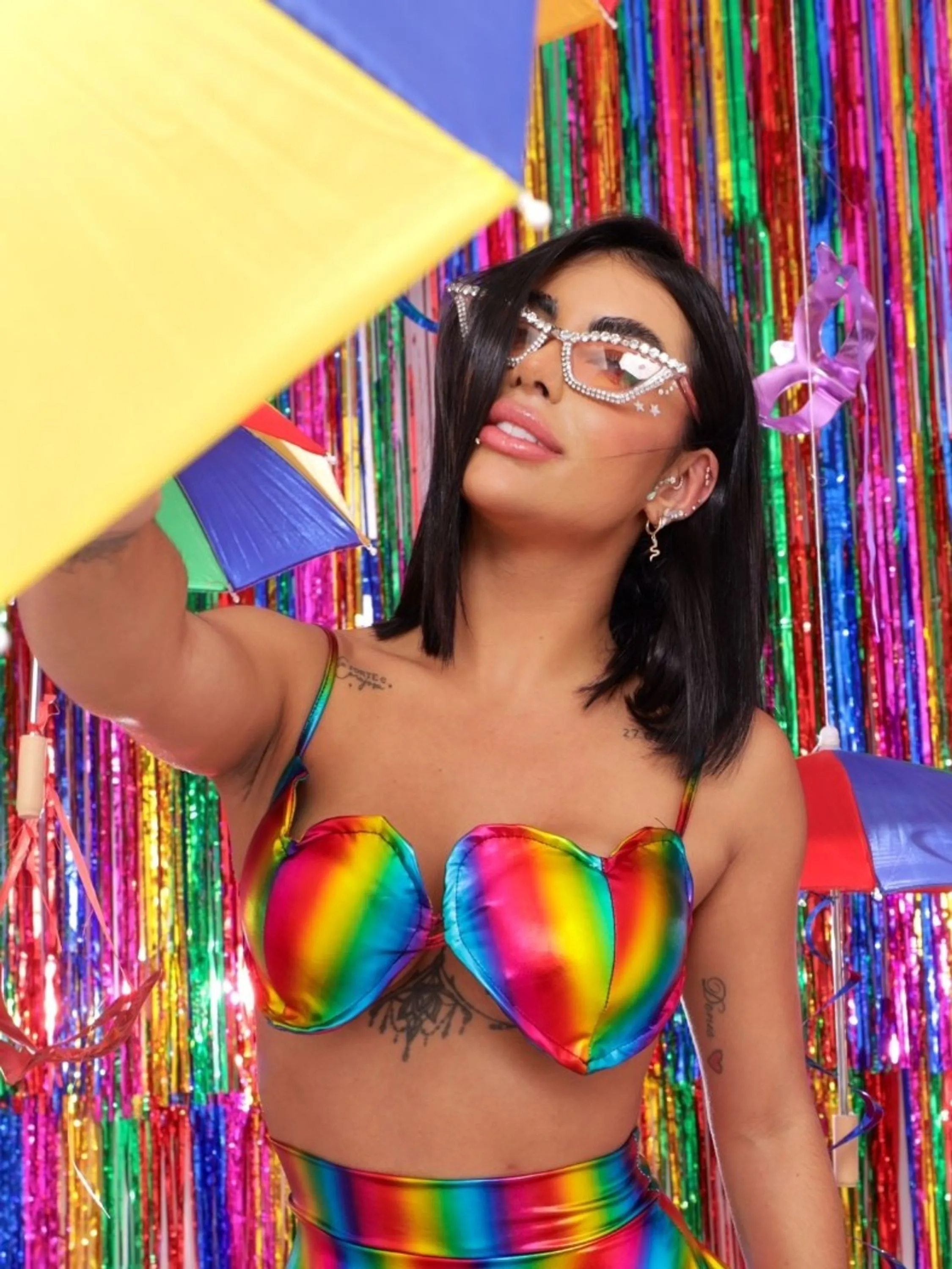 Cropped de coração carnaval