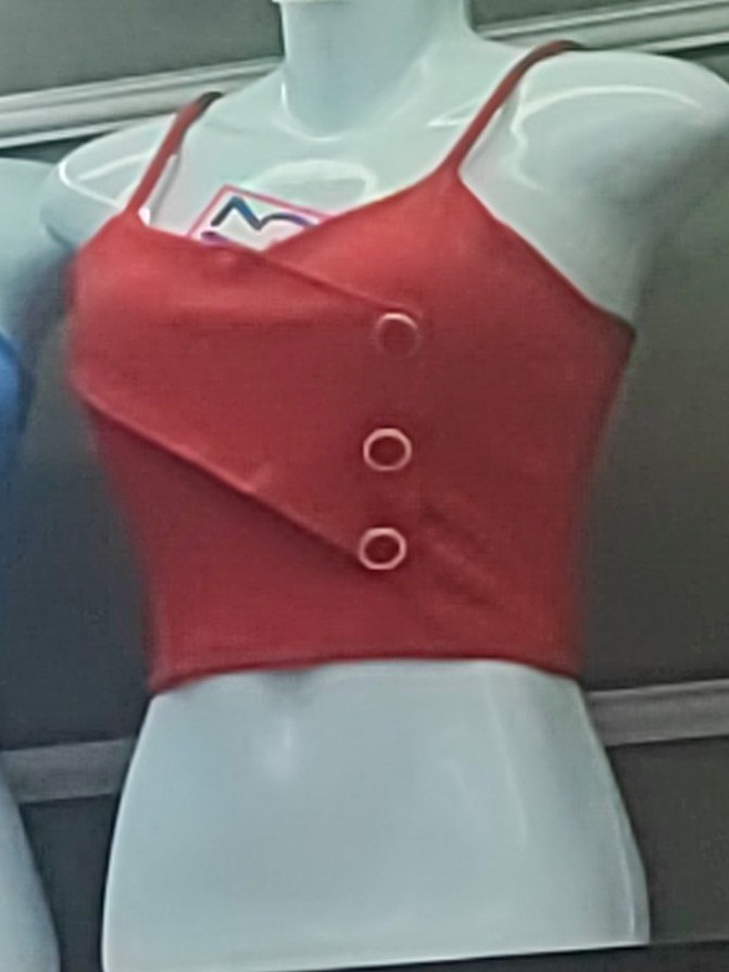 Crooped de 3 botão na frente