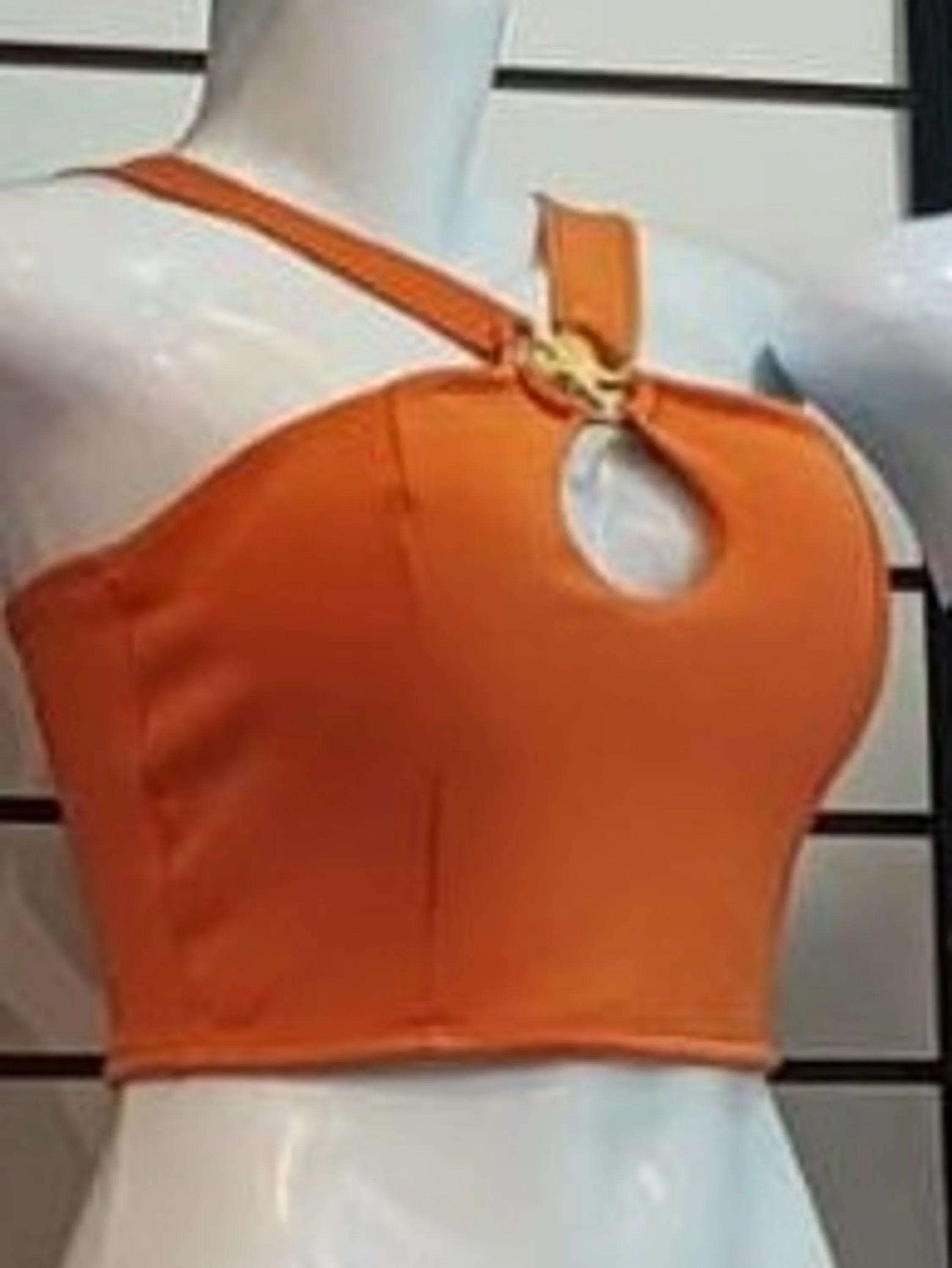 Crooped alça em x detalhes de sol na alça