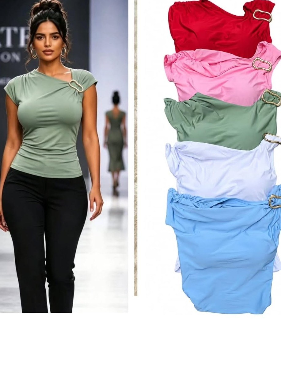 Blusa de manga com ascessorio