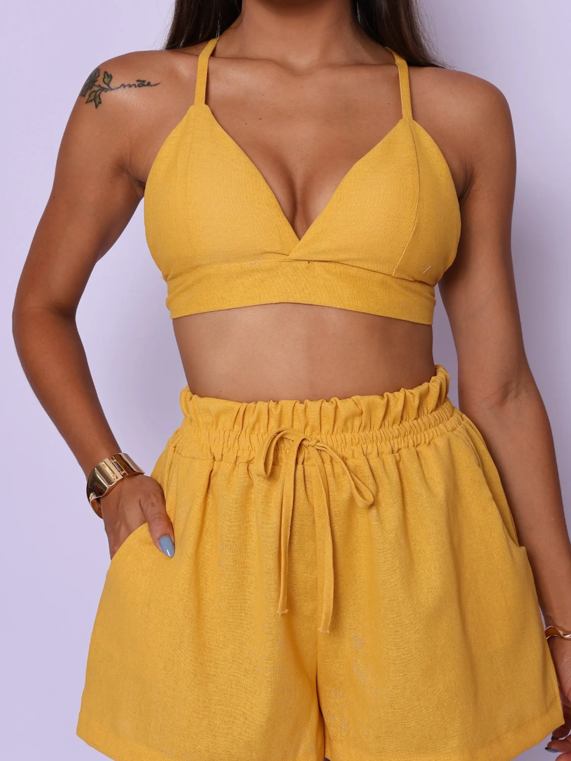 Conjunto Short com Elástico e Top