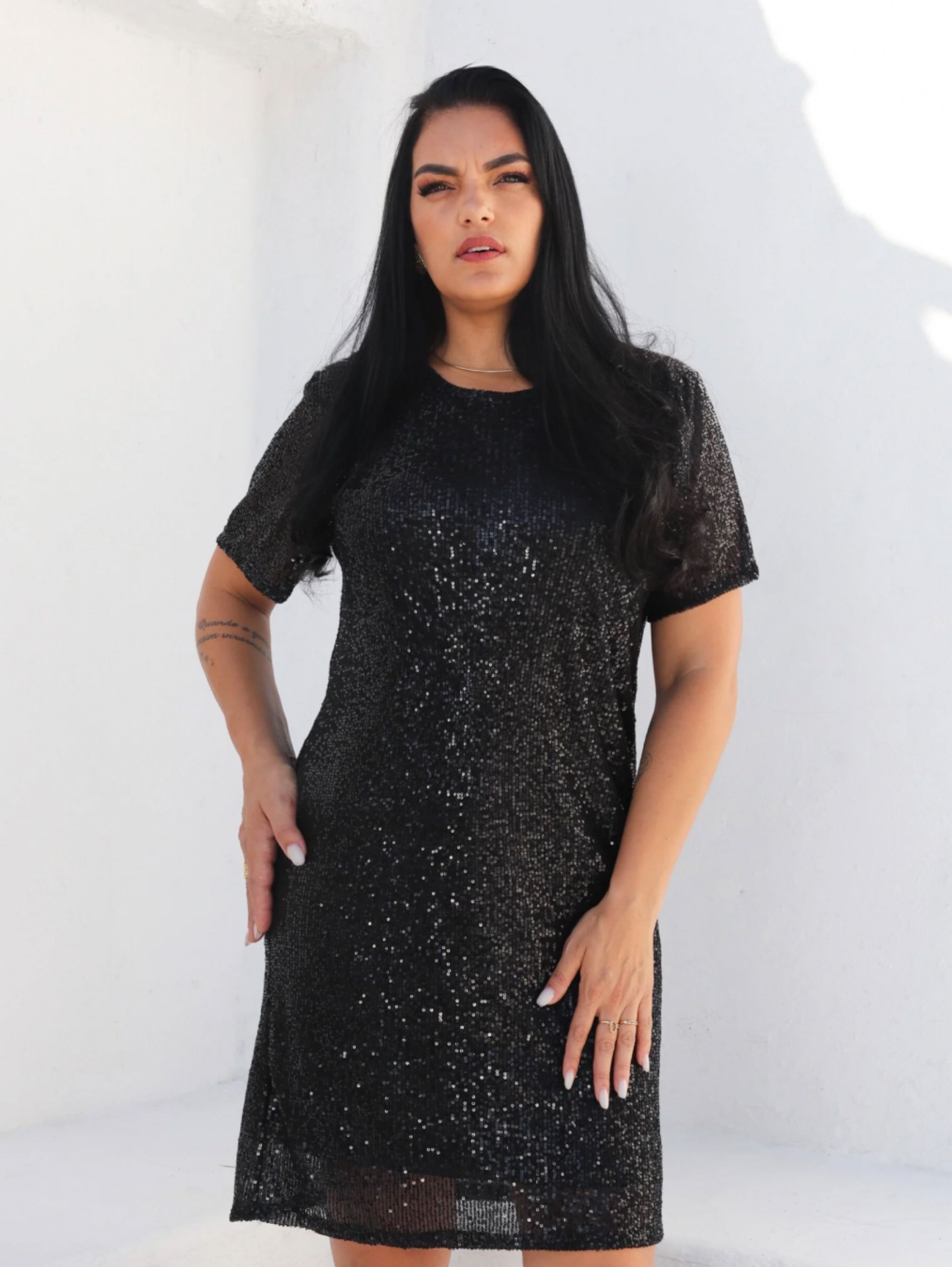 Vestido Paetê Plus Size