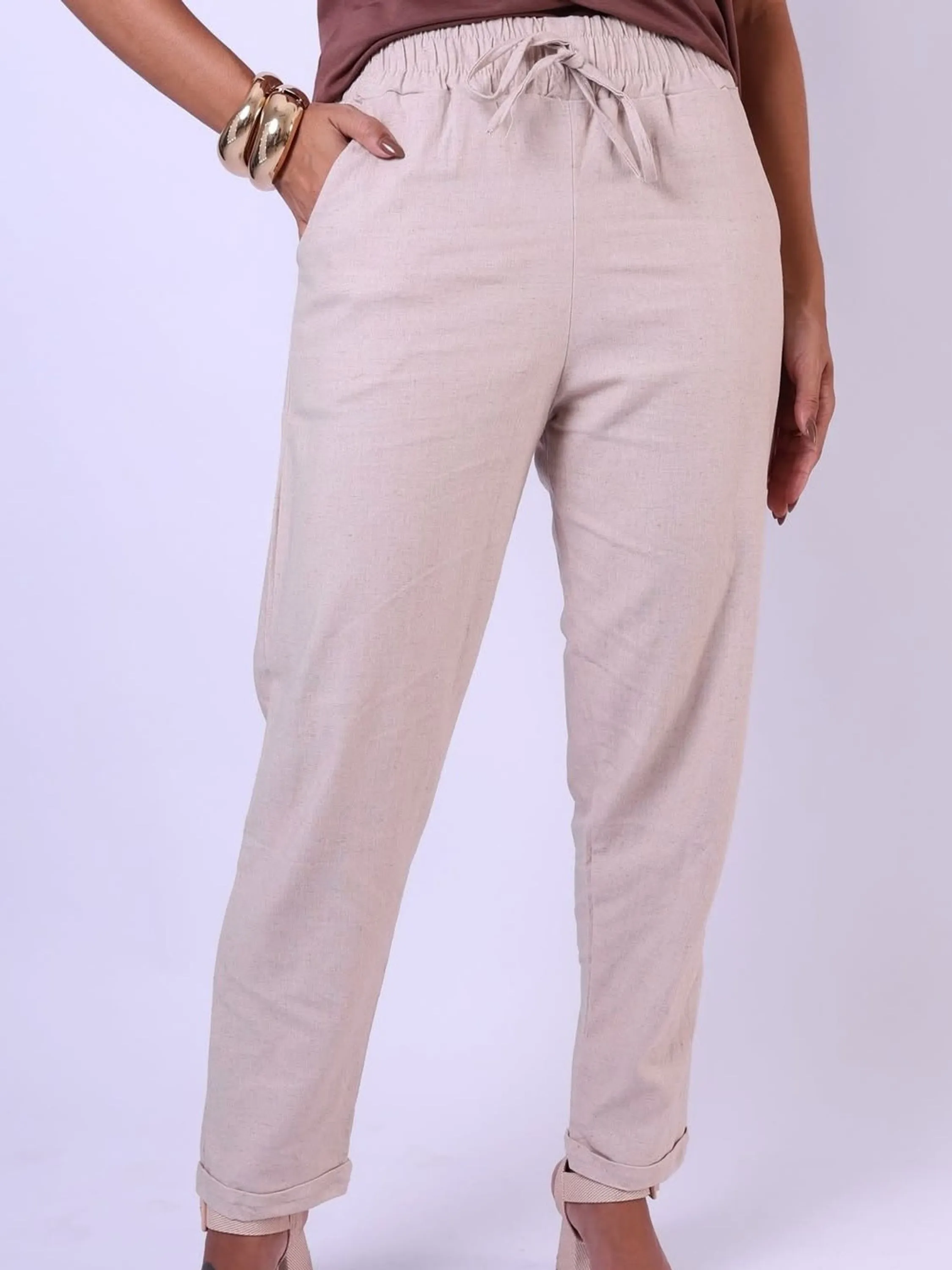 Calça feminina alfaiataria el Linho com elastano