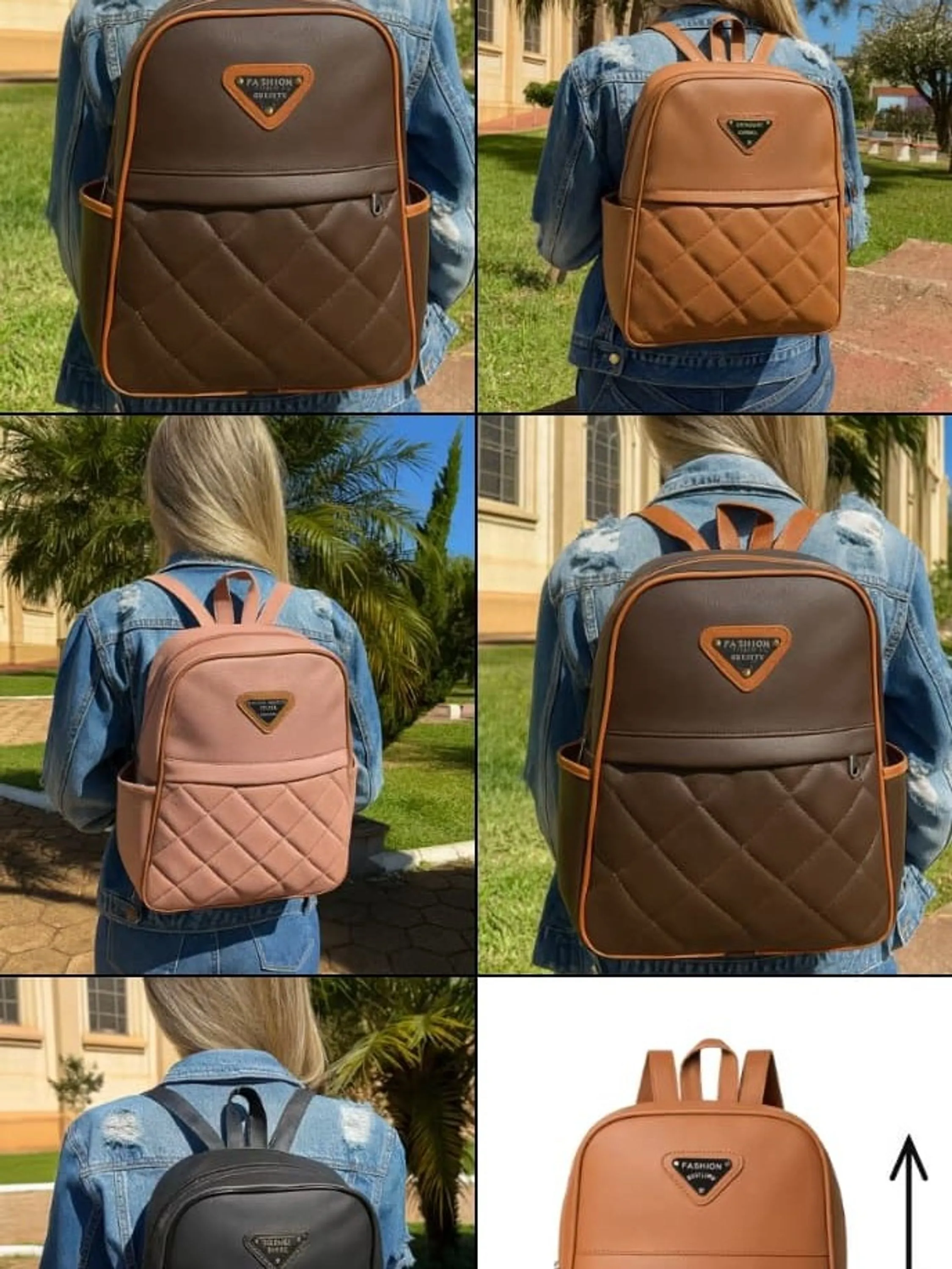 Kit com 6 Mochila Básica Com cores Sortidas