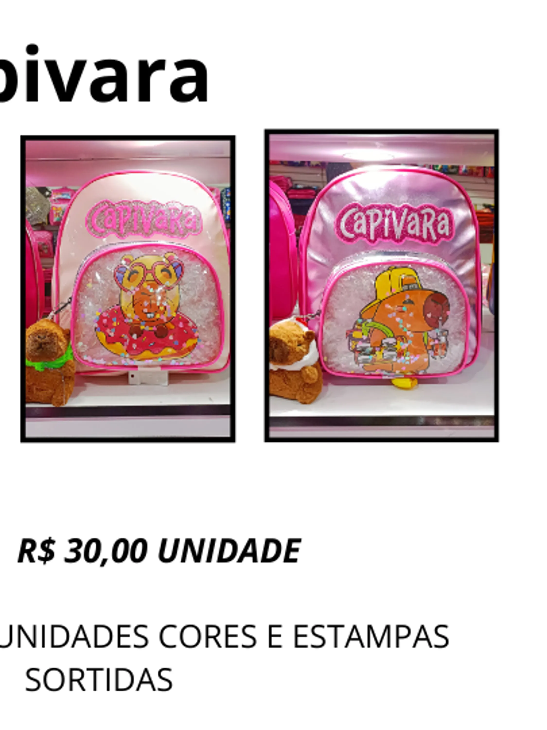 Mochila Passeio Capivara