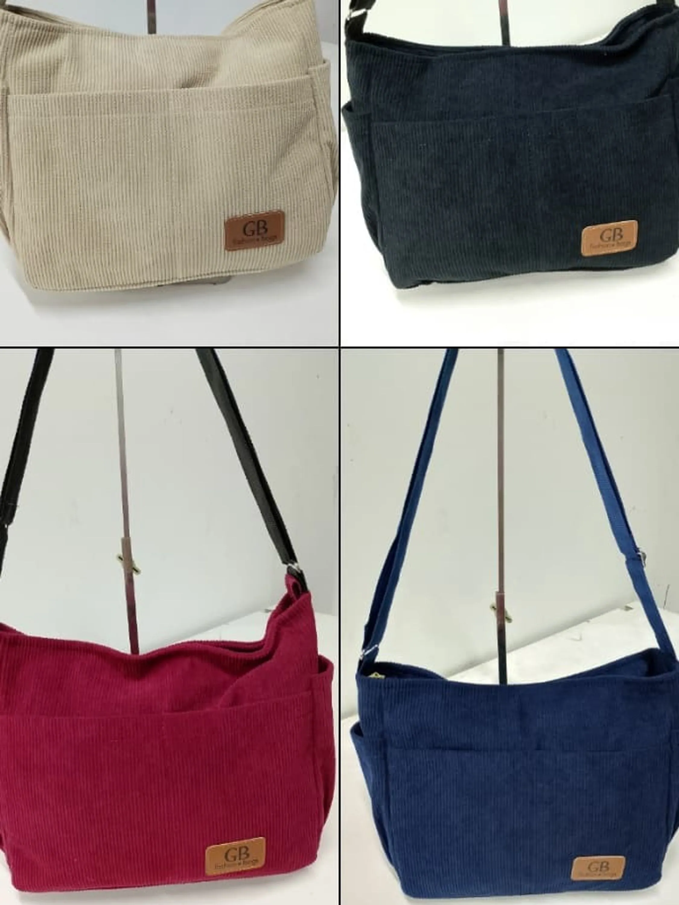 Kit com 6 Bolsa Básica Camurça Com cores Sortidas