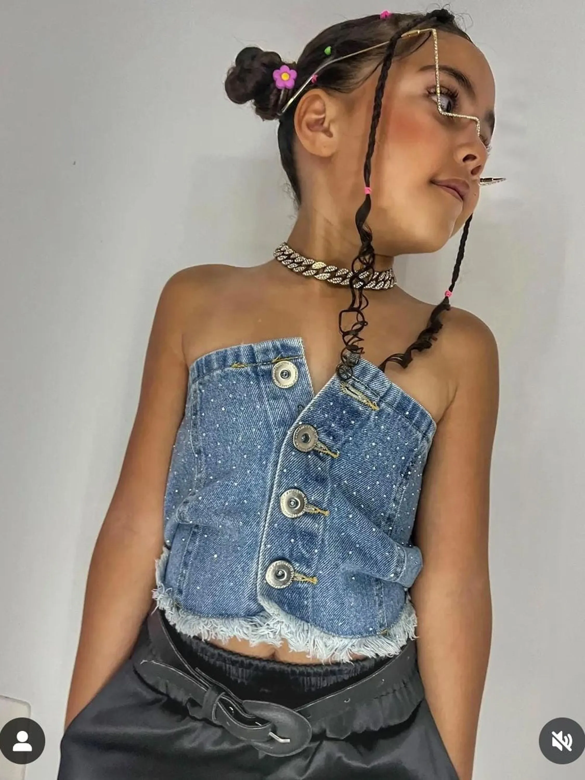 Crooped Strass Infantil Flashoeskids