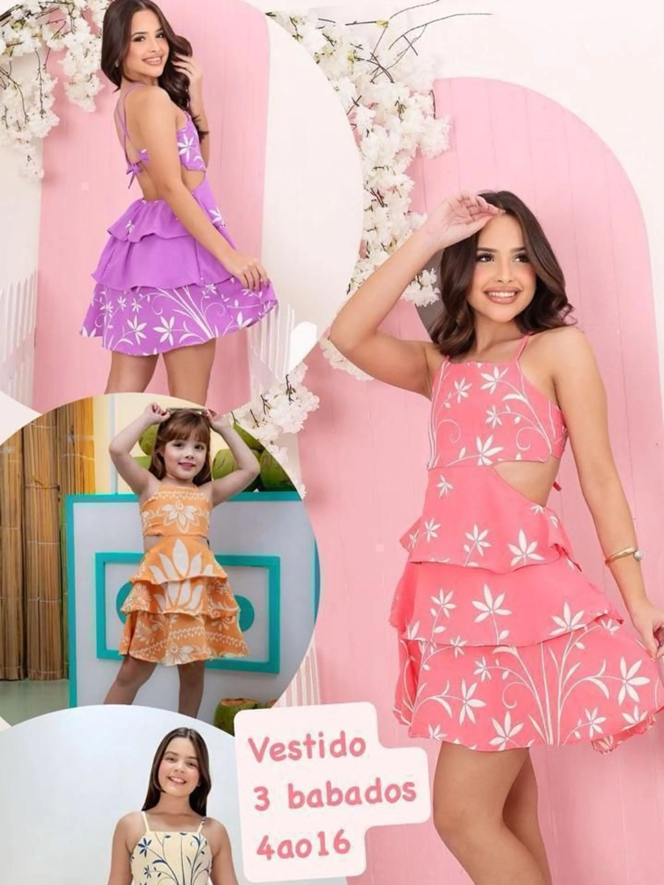Vestido 3 Babados Infantil Juvenil Flashoeskids