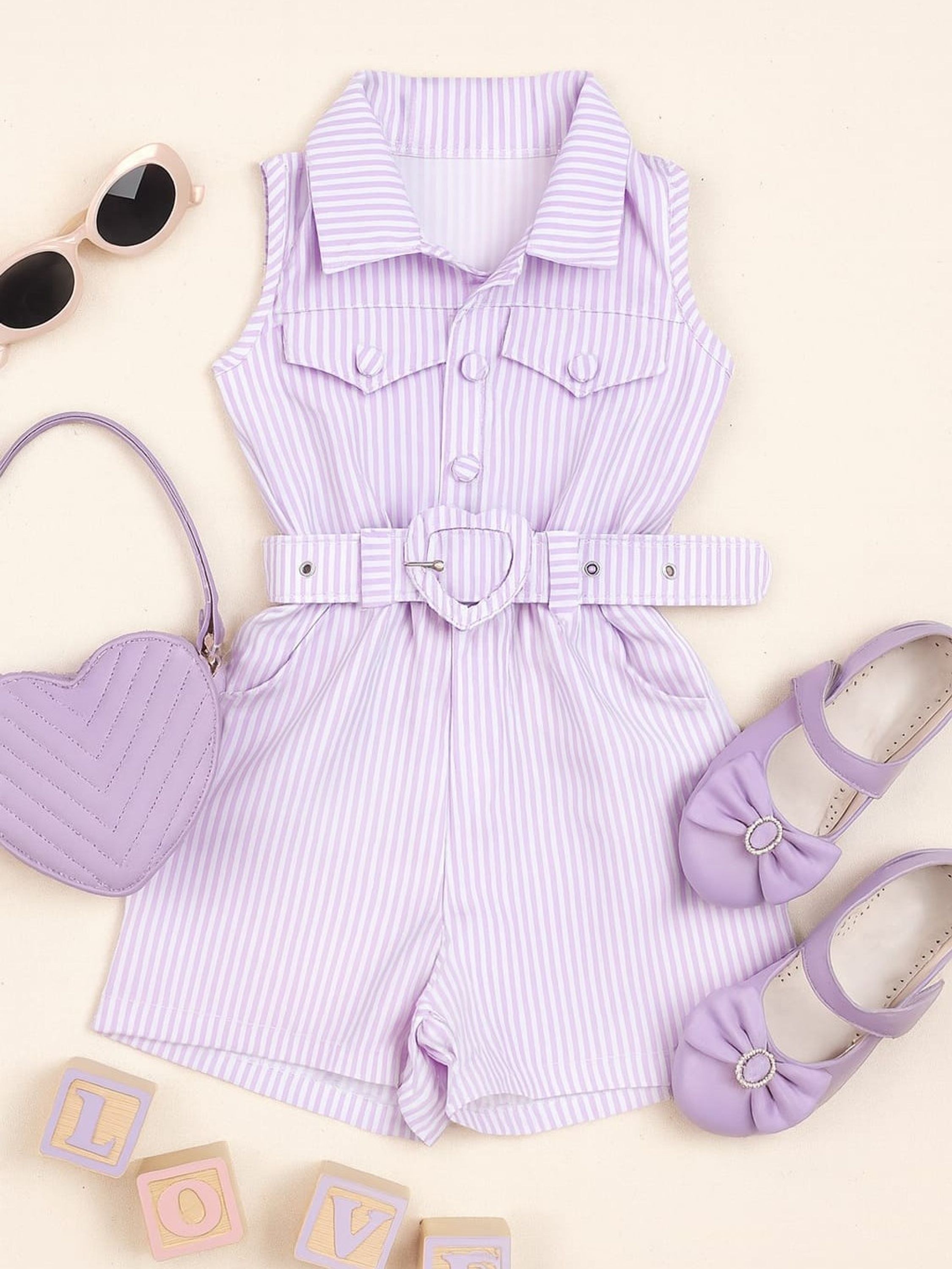 Macaquinho Alfaiataria Listrado Infantil FlashoesKids