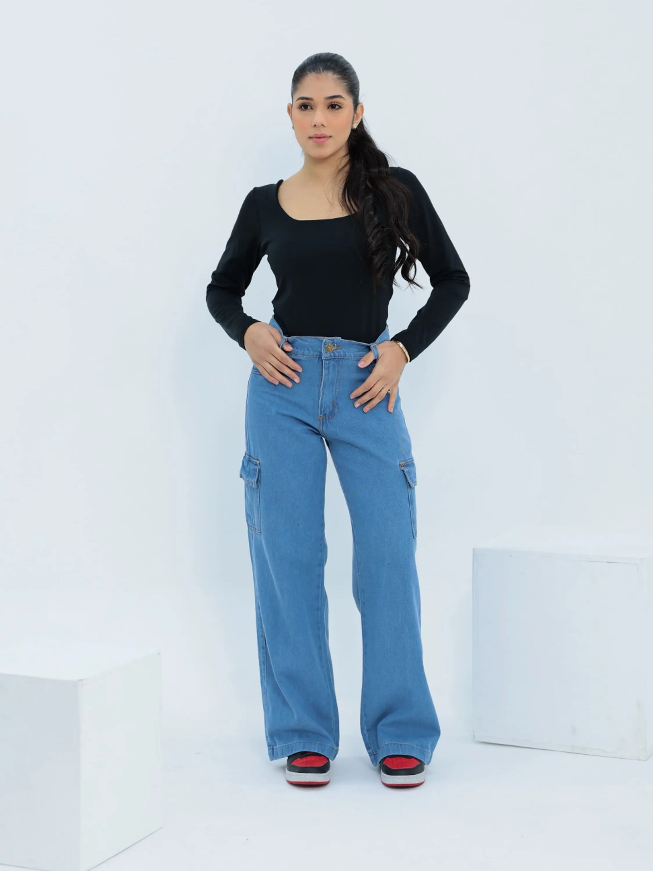 Calça Jeans Cargo Juvenil Flashoeskids
