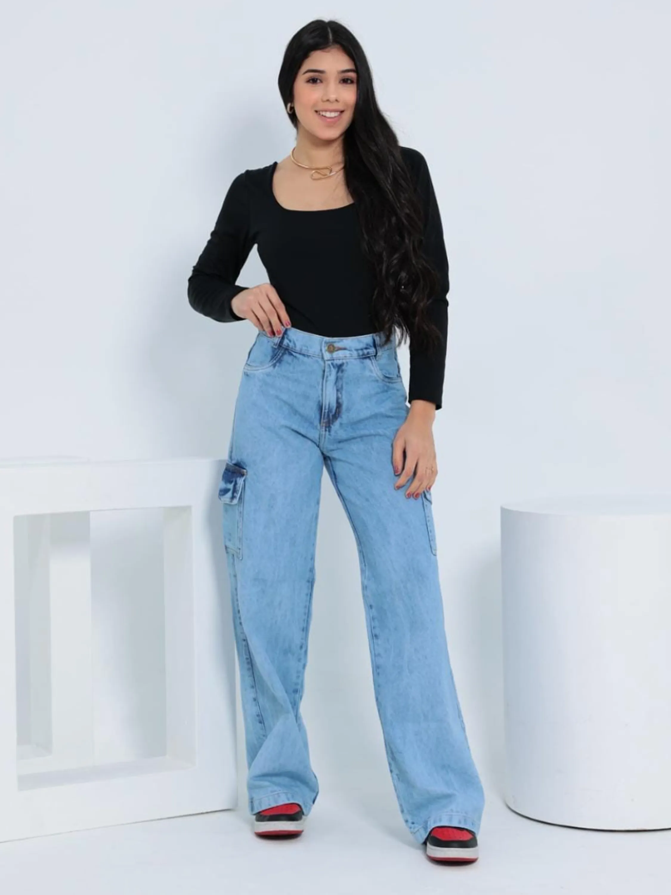Calça Jeans Cargo Juvenil Flashoeskids